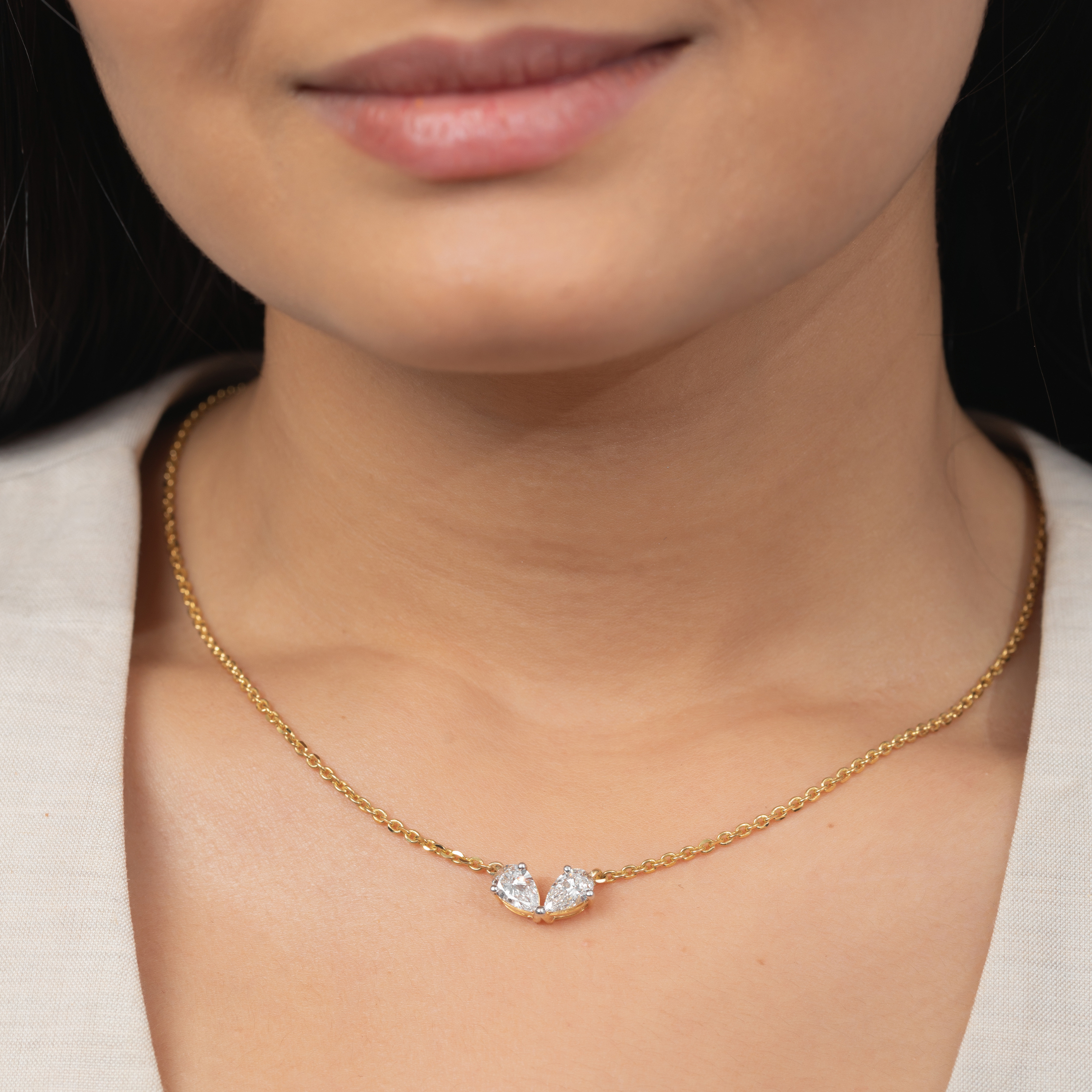 Double Pear Love Chain Pendant