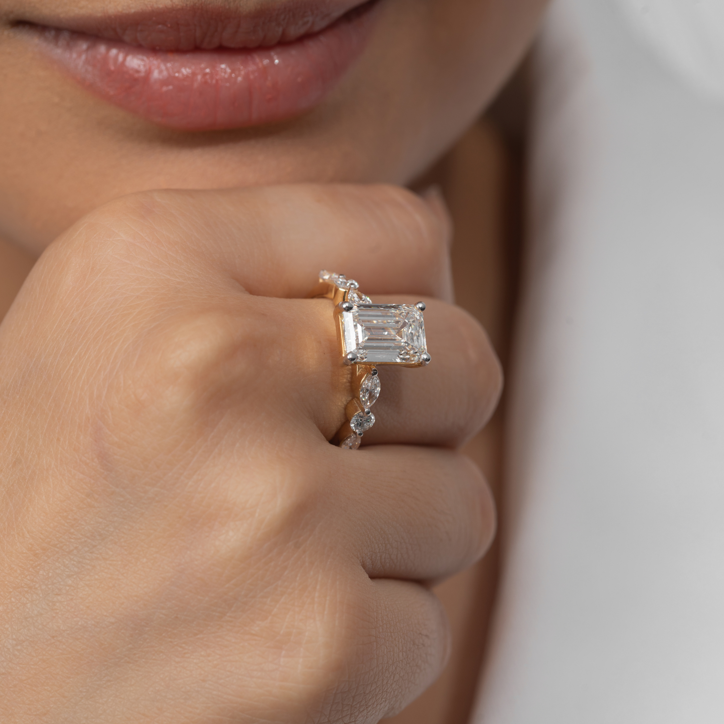Trinity of Love Emerald Ring
