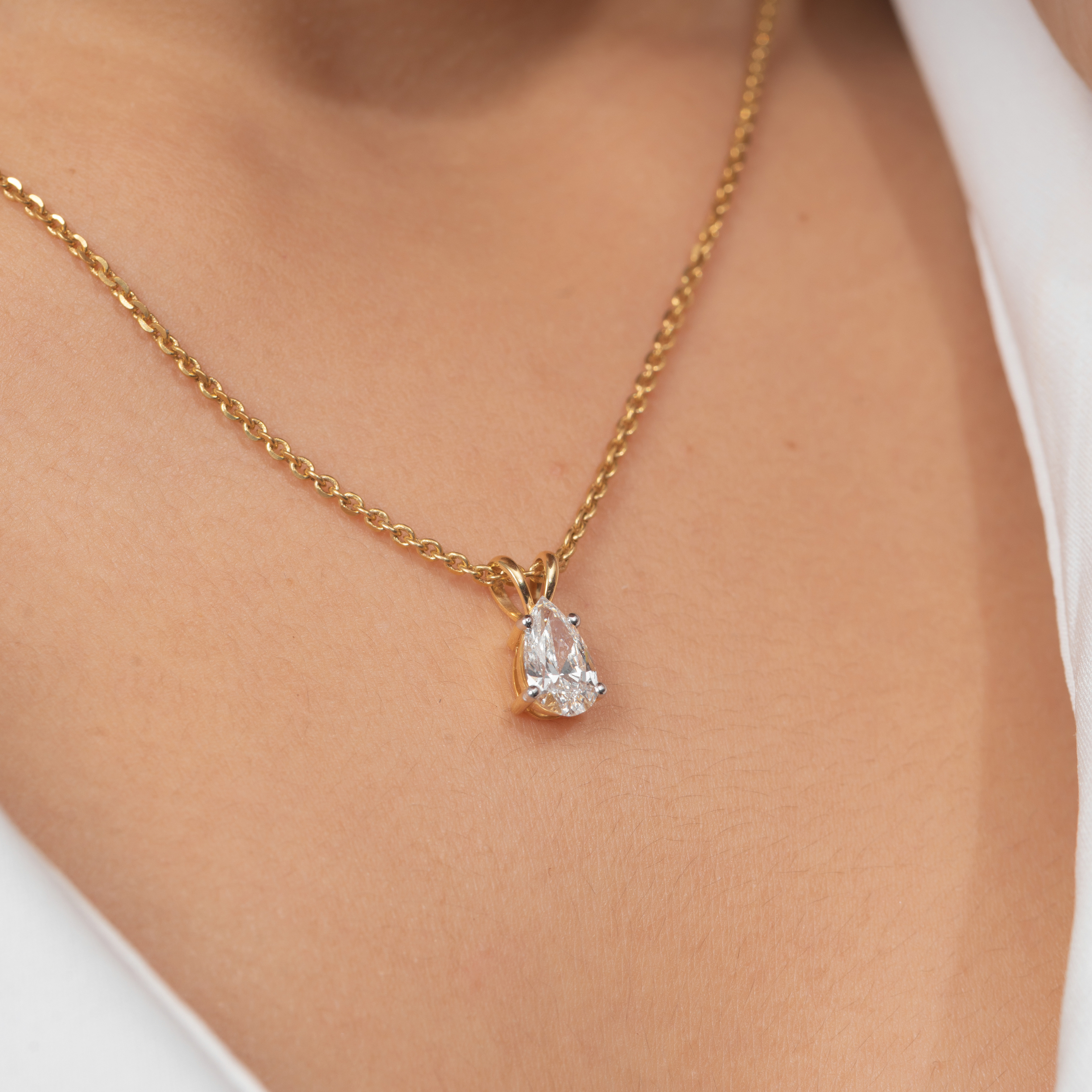 Pear Solitaire Pendant