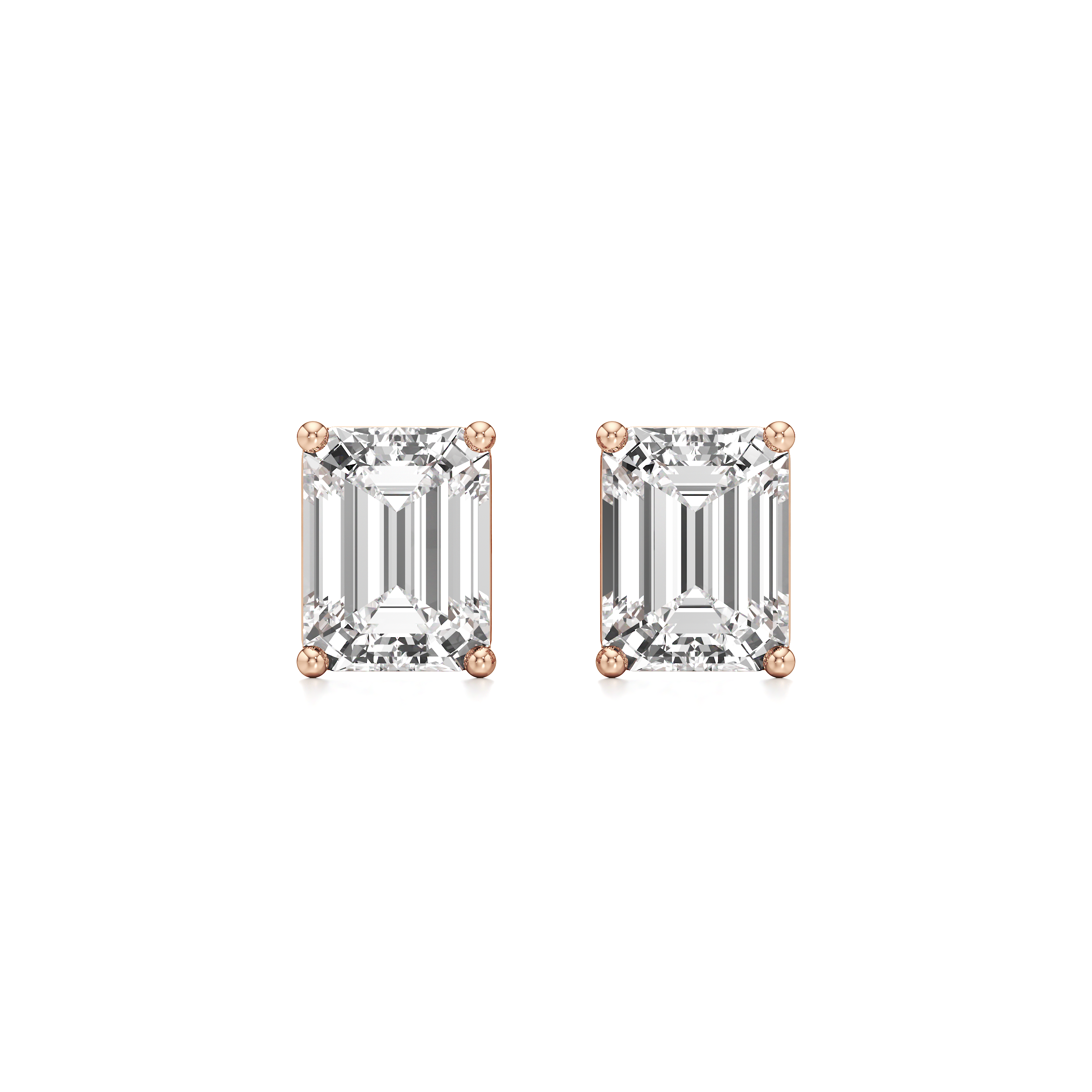 Emerald Solitaire Stud Earrings
