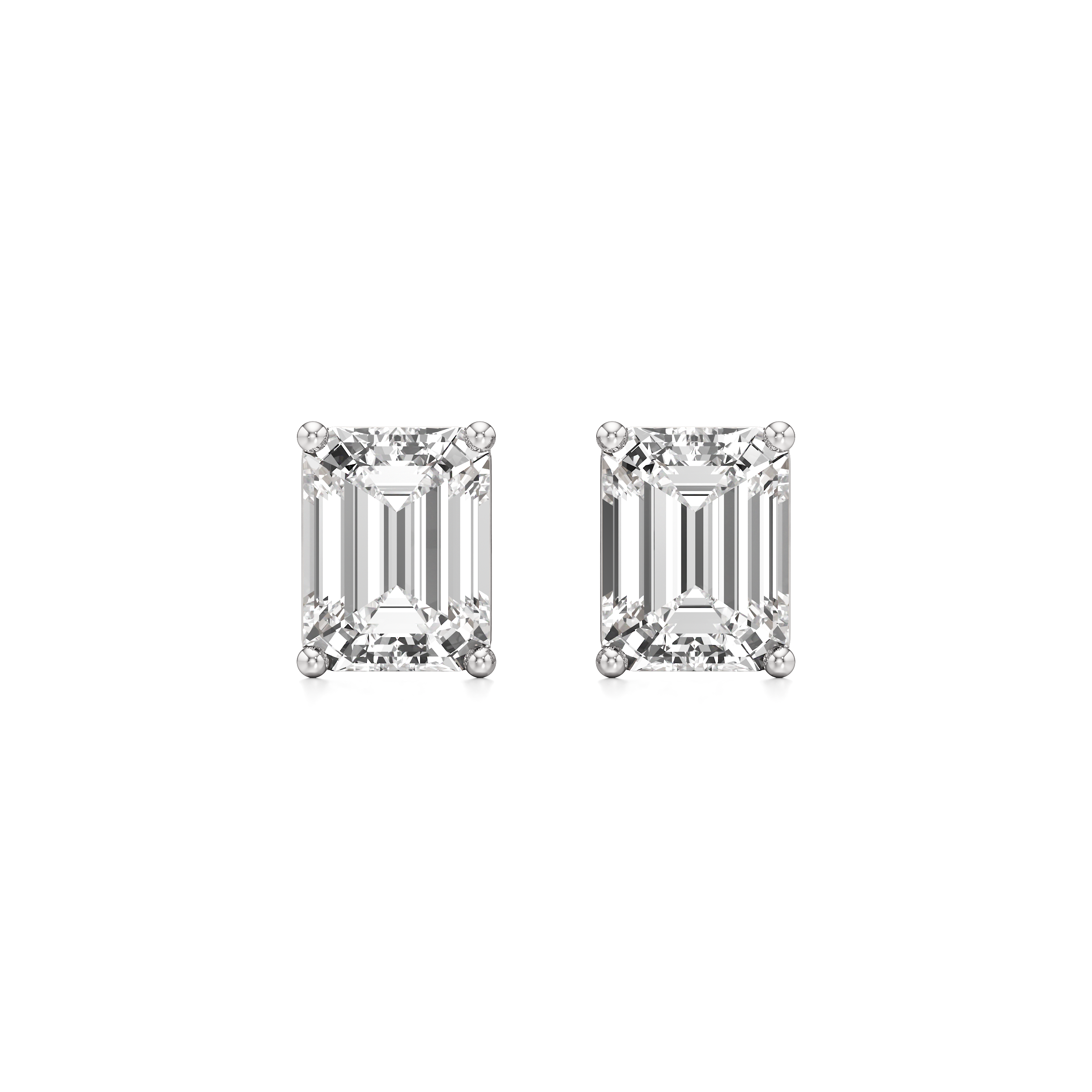 Emerald Solitaire Stud Earrings