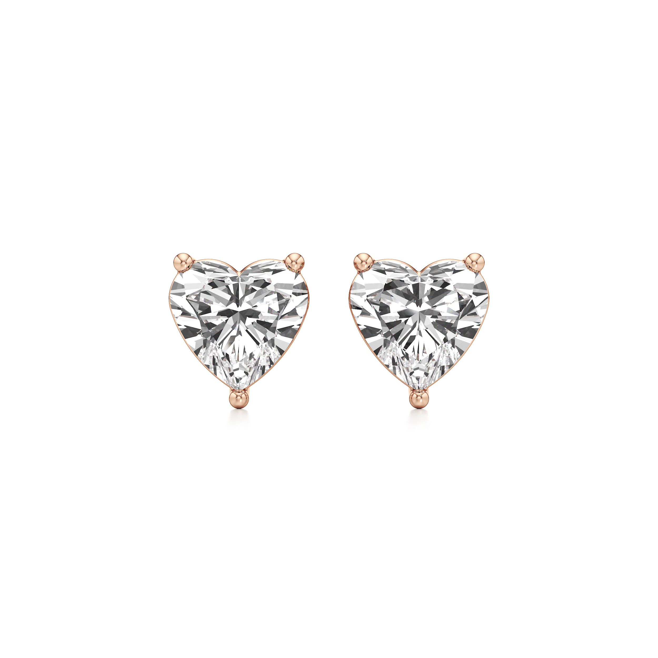 Heart Solitaire Stud Earrings