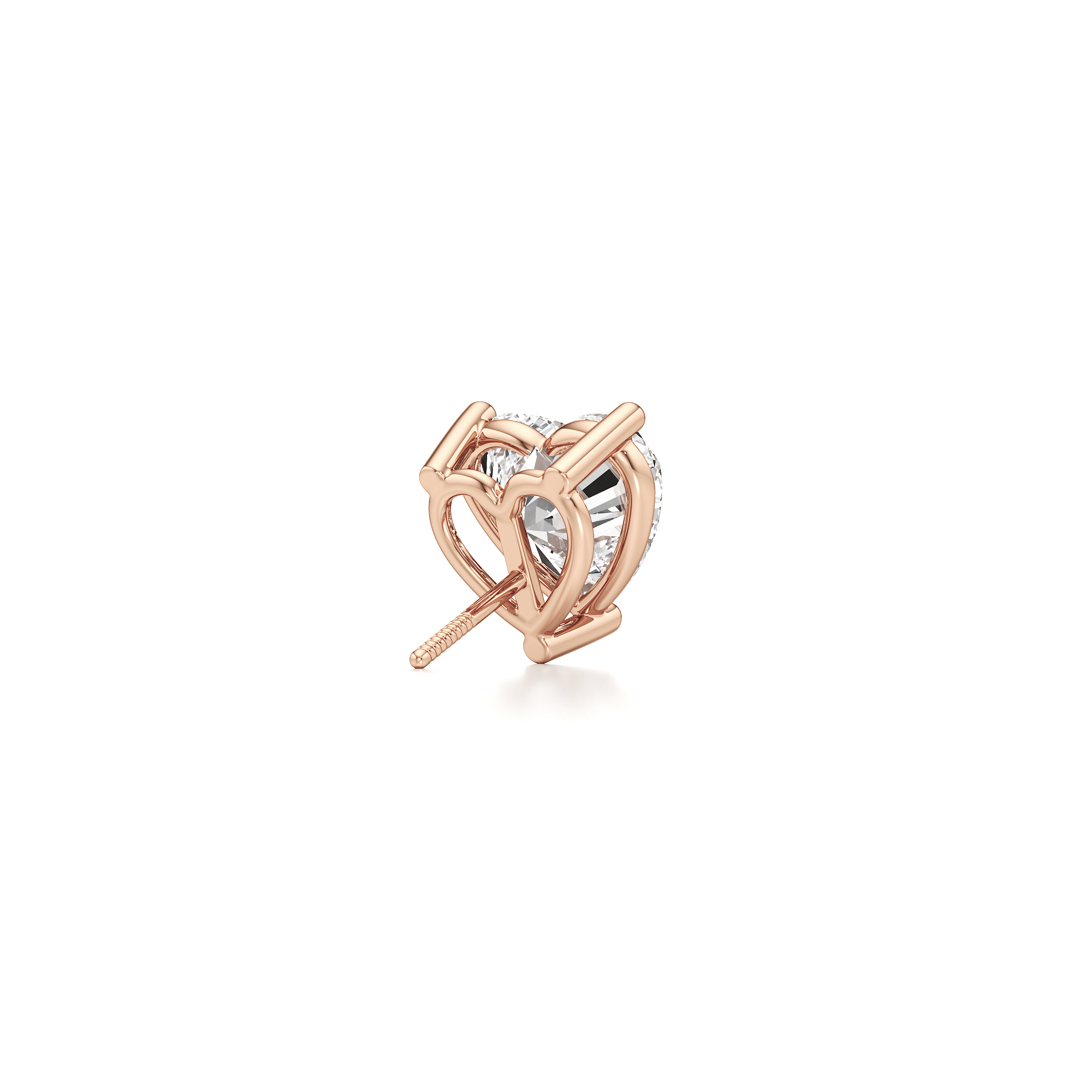 Heart Solitaire Stud Earrings