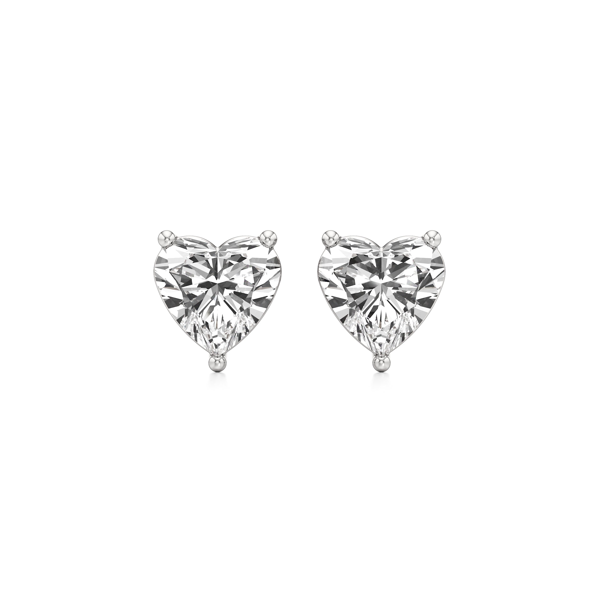 Heart Solitaire Stud Earrings