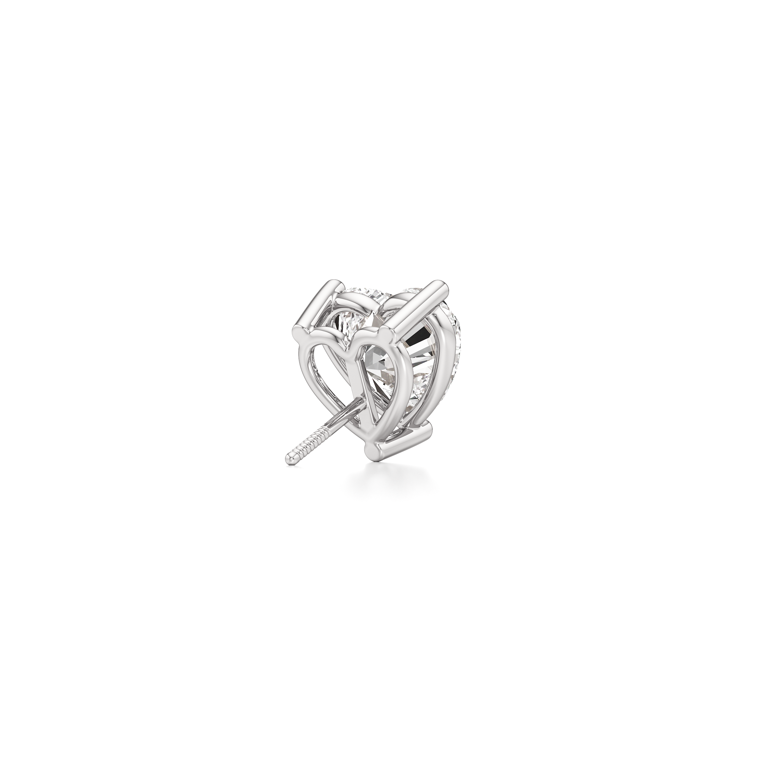 Heart Solitaire Stud Earrings