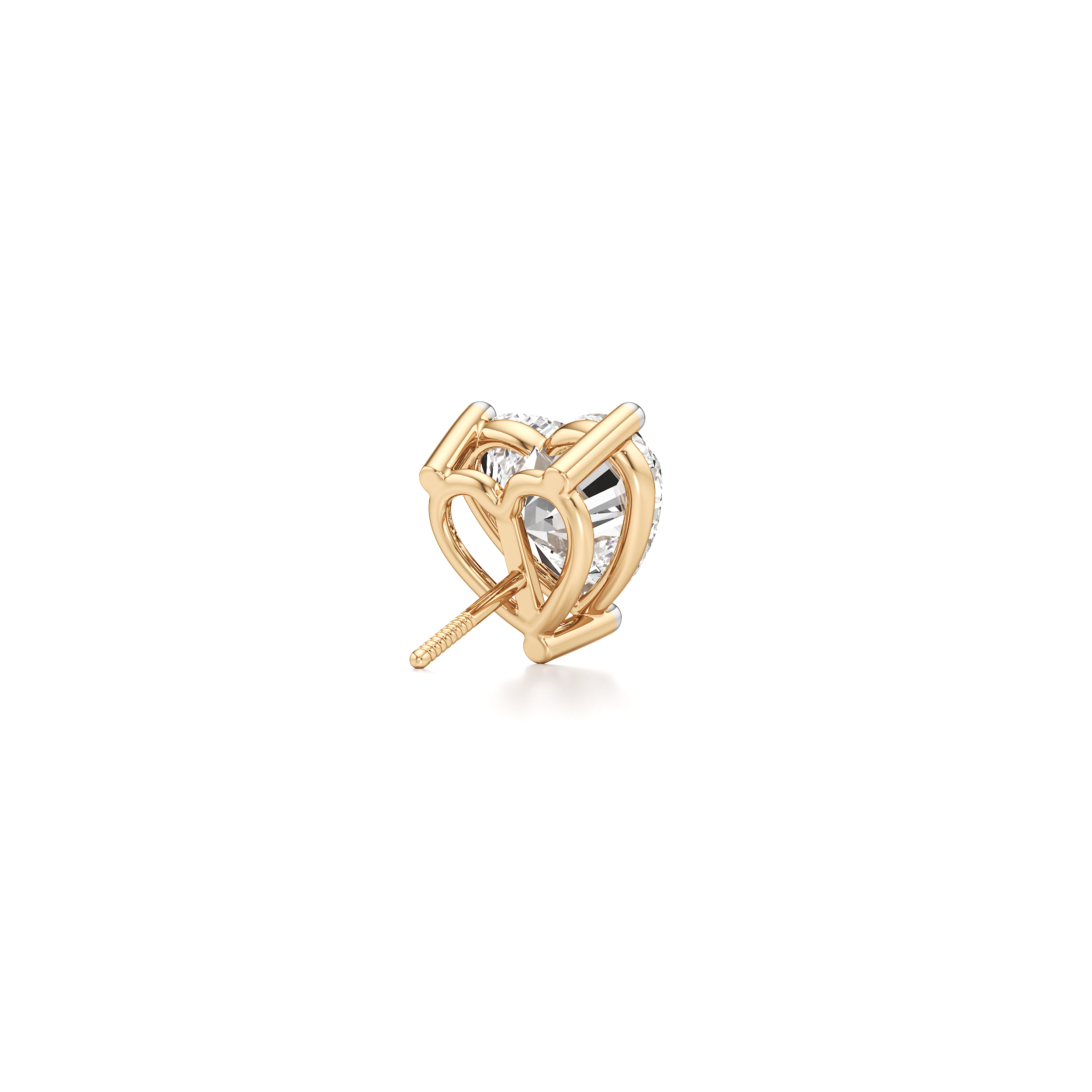 Heart Solitaire Stud Earrings