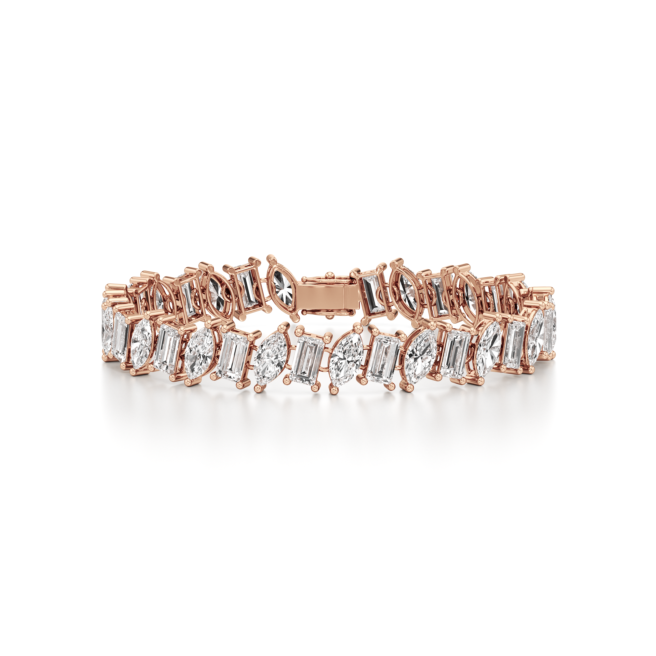 Emerald Marquise Alternating Tennis Bracelet