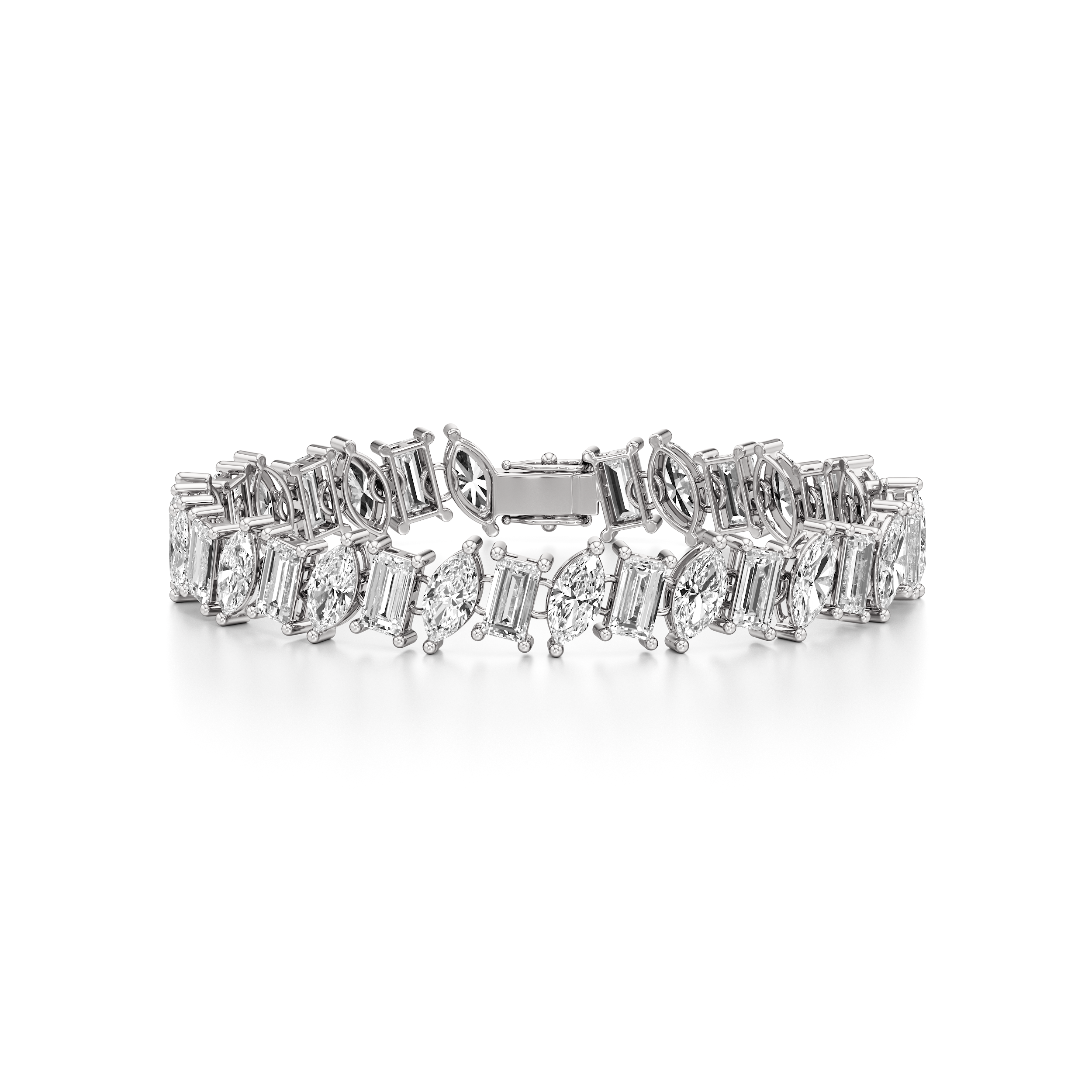 Emerald Marquise Alternating Tennis Bracelet