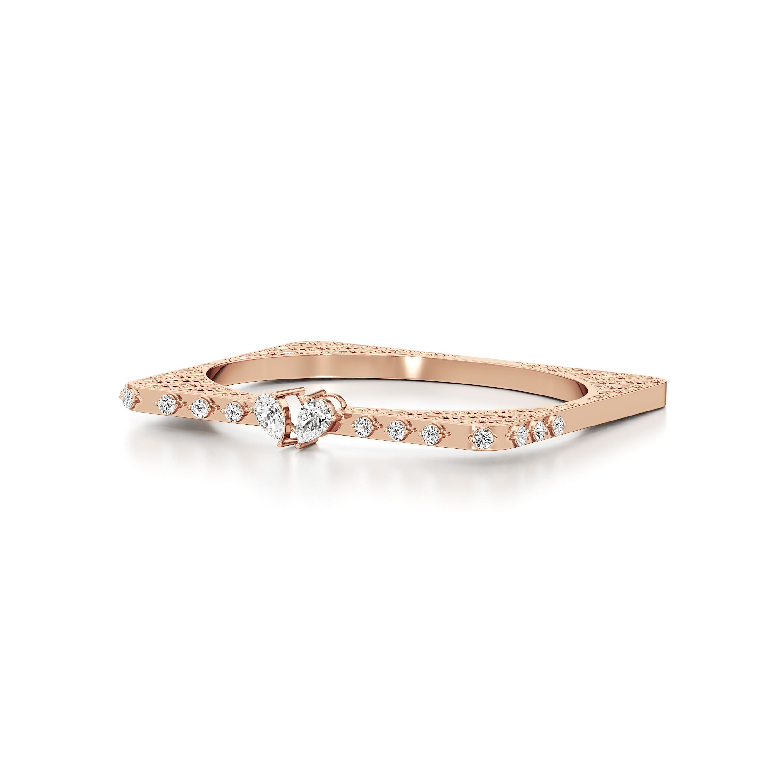 Heart Designer Bangle Bracelet