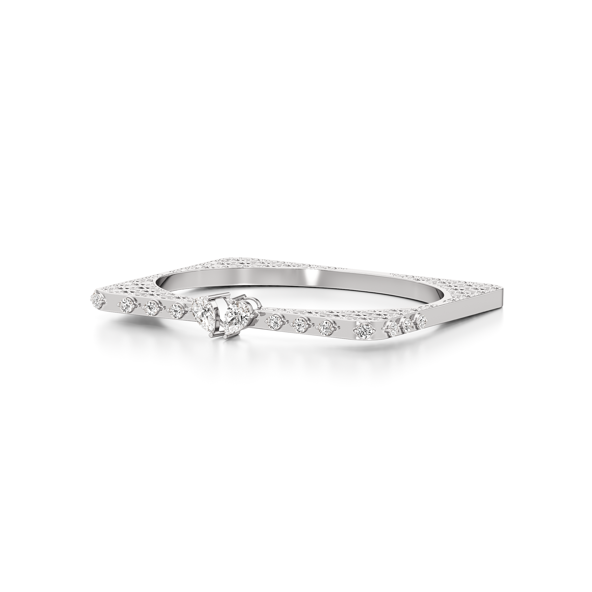 Heart Designer Bangle Bracelet