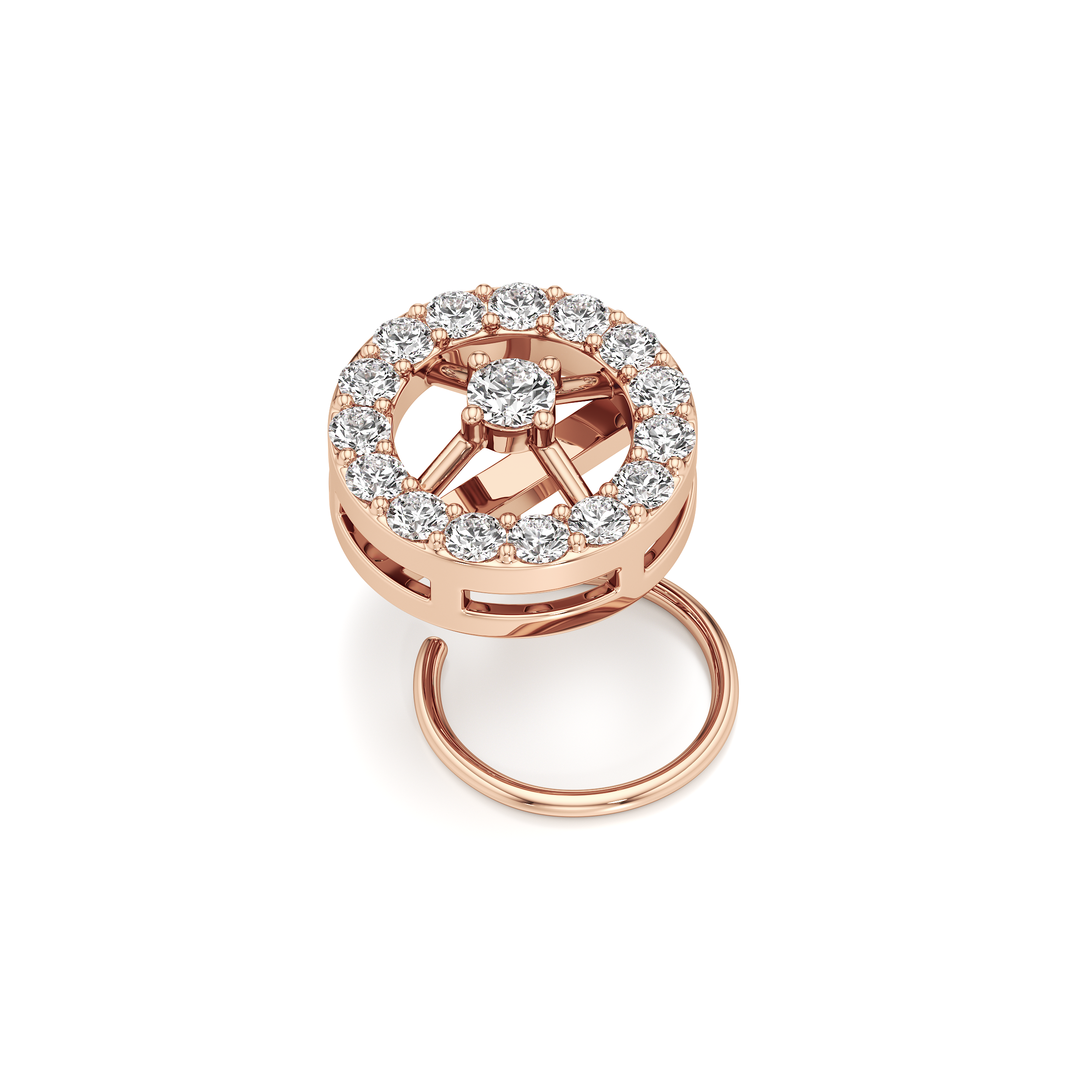 Round Halo Nose Pin