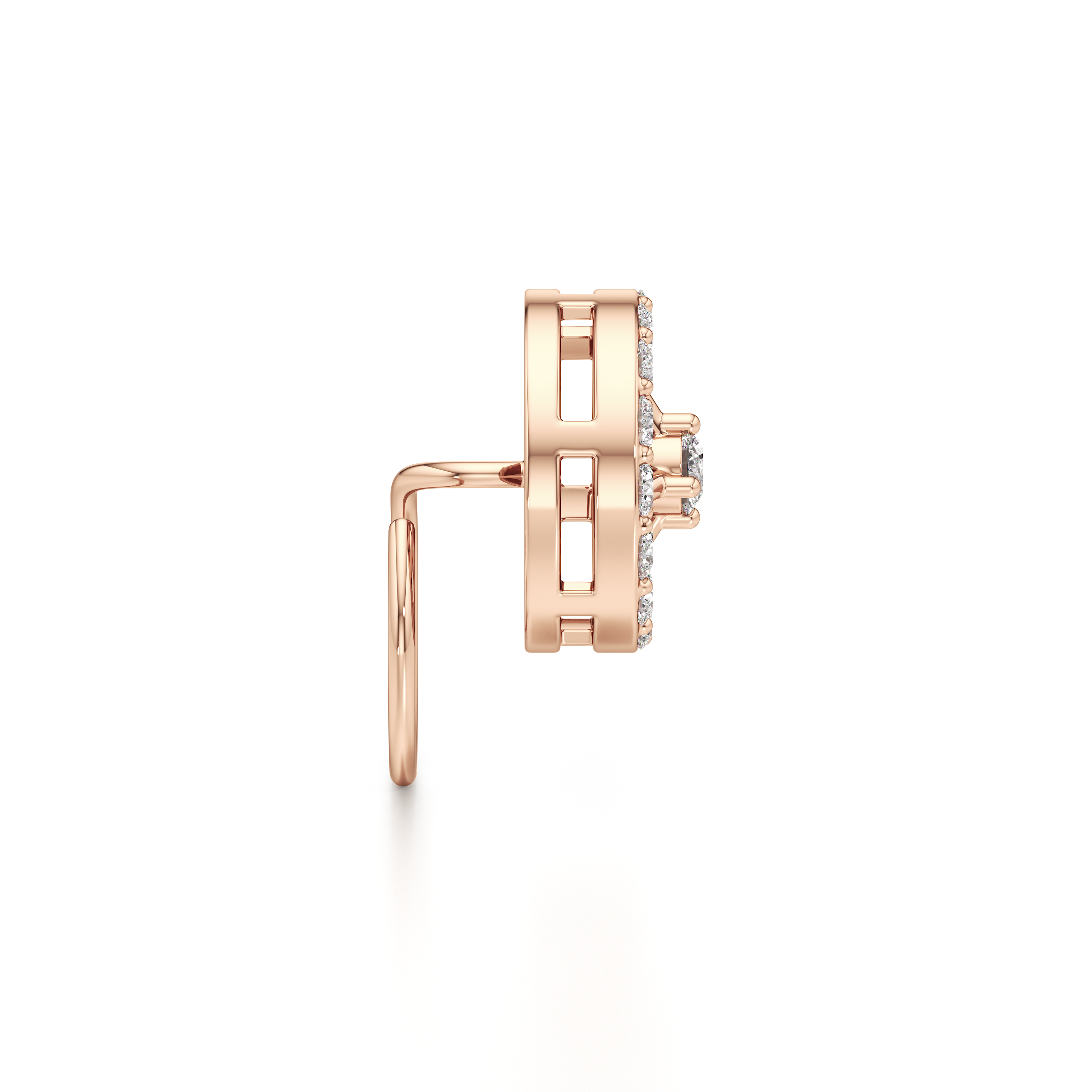Round Halo Nose Pin