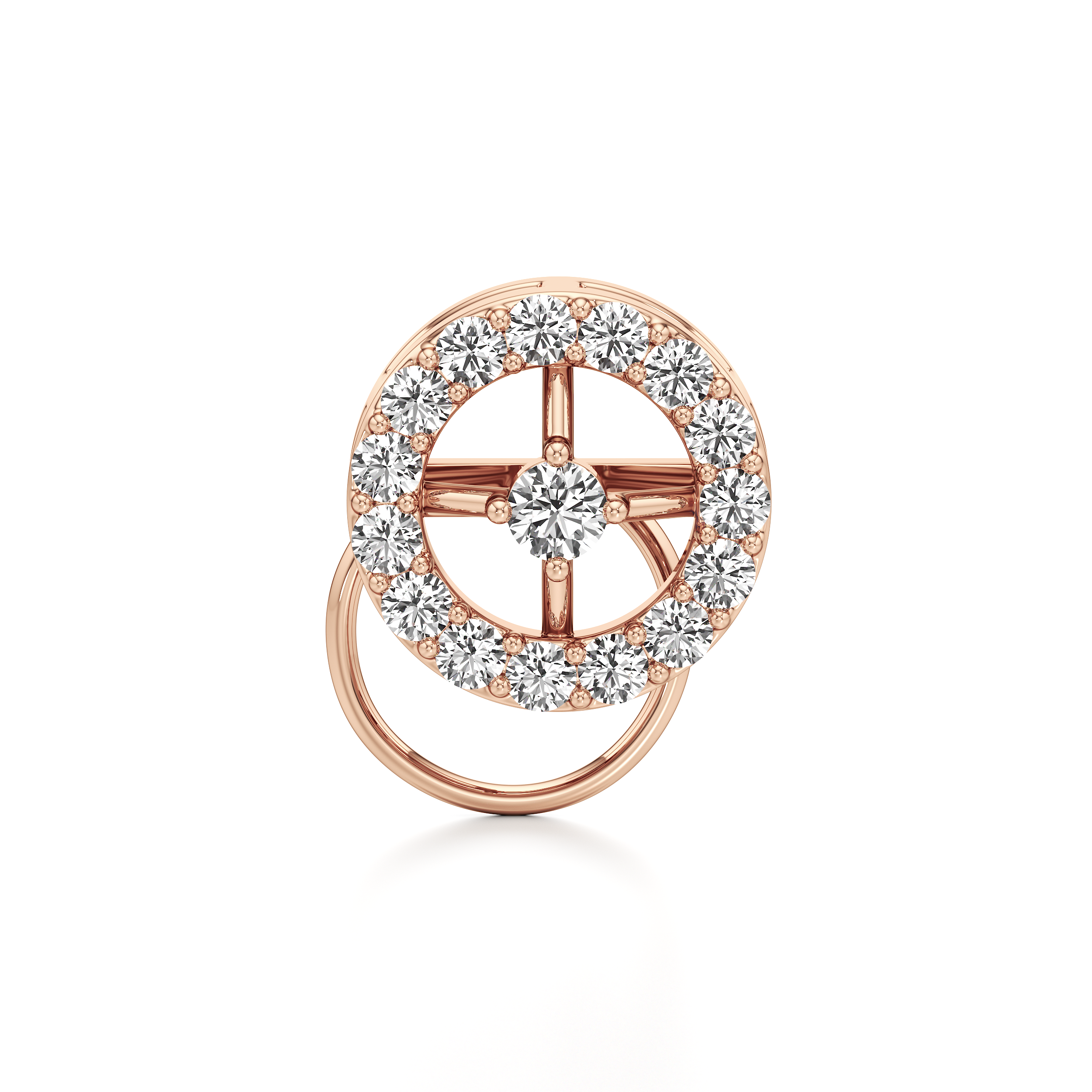 Round Halo Nose Pin