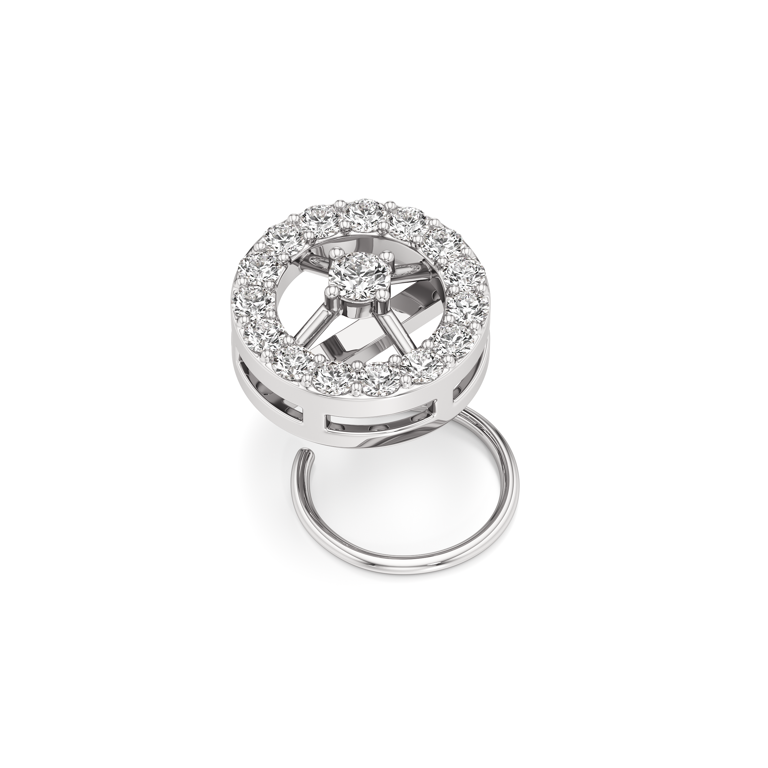 Round Halo Nose Pin