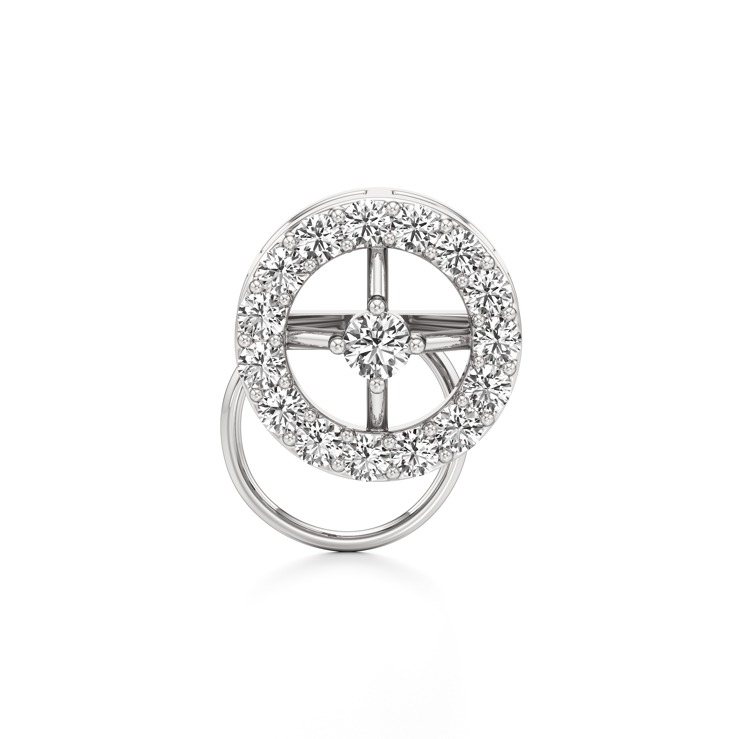 Round Halo Nose Pin