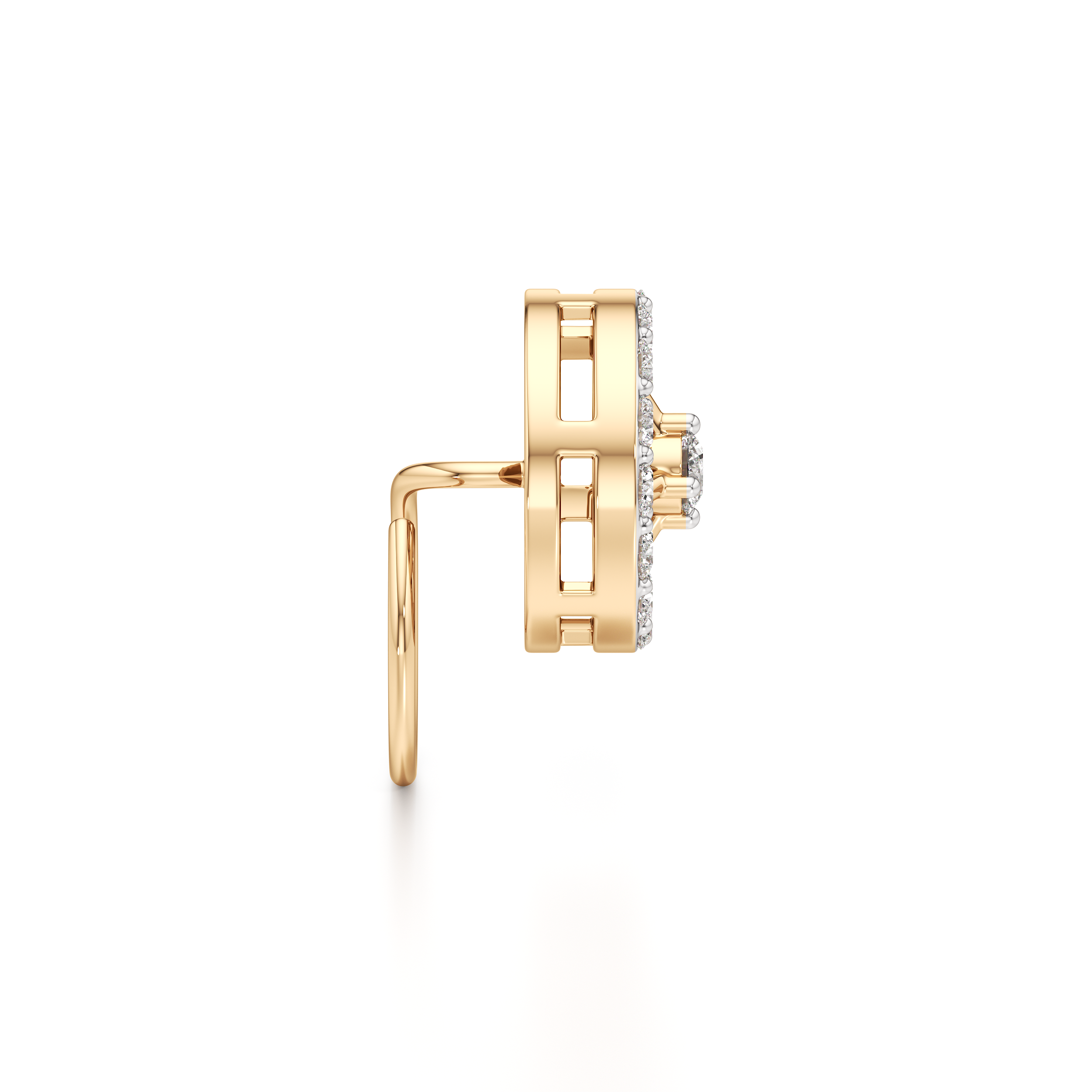 Round Halo Nose Pin