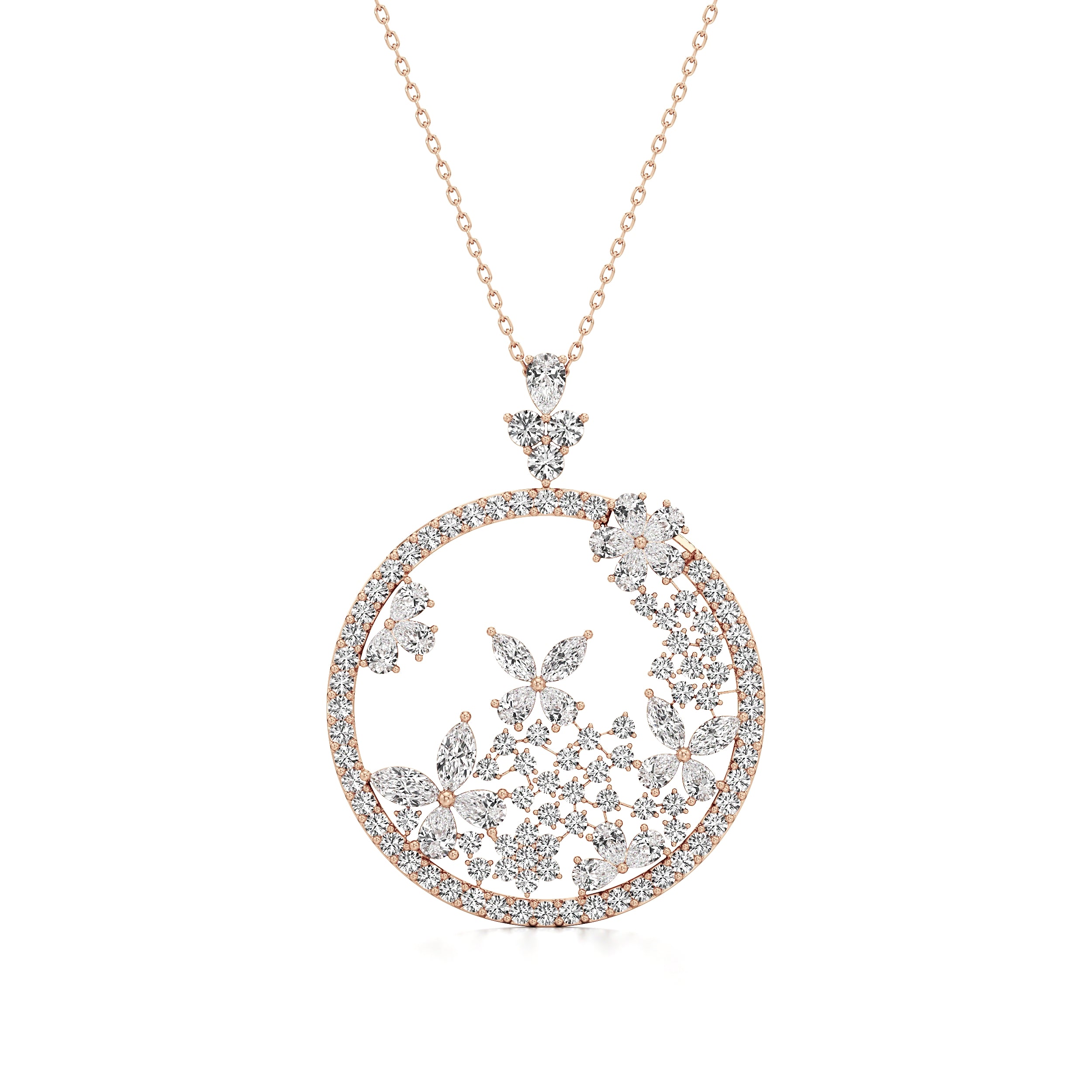 Blossom Diamond & Ruby Pendant