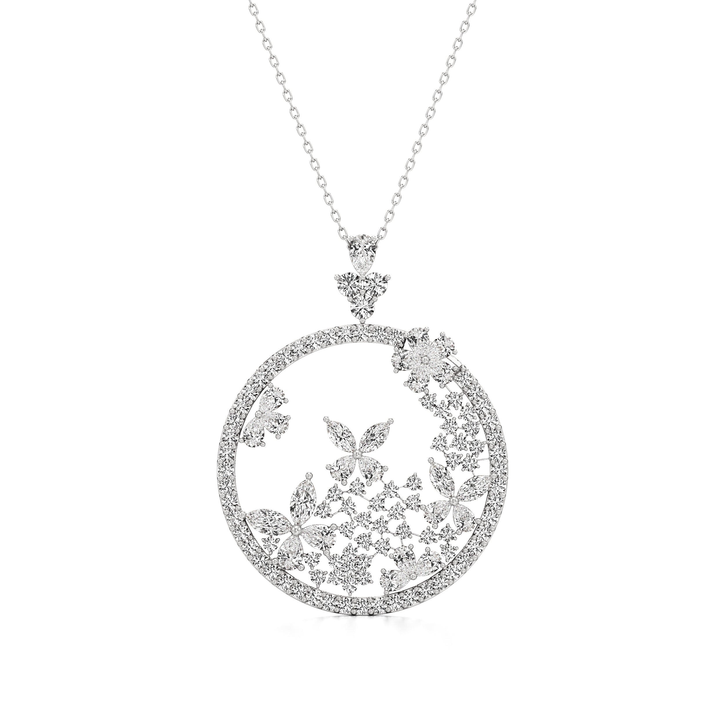 Blossom Diamond & Ruby Pendant