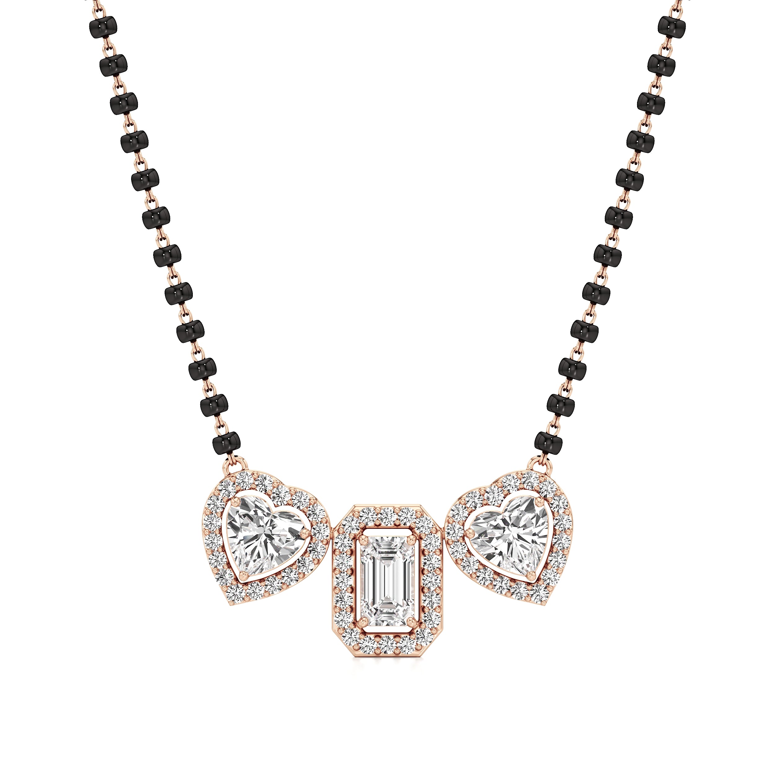 Heart & Emerald Trinity Mangalsutra