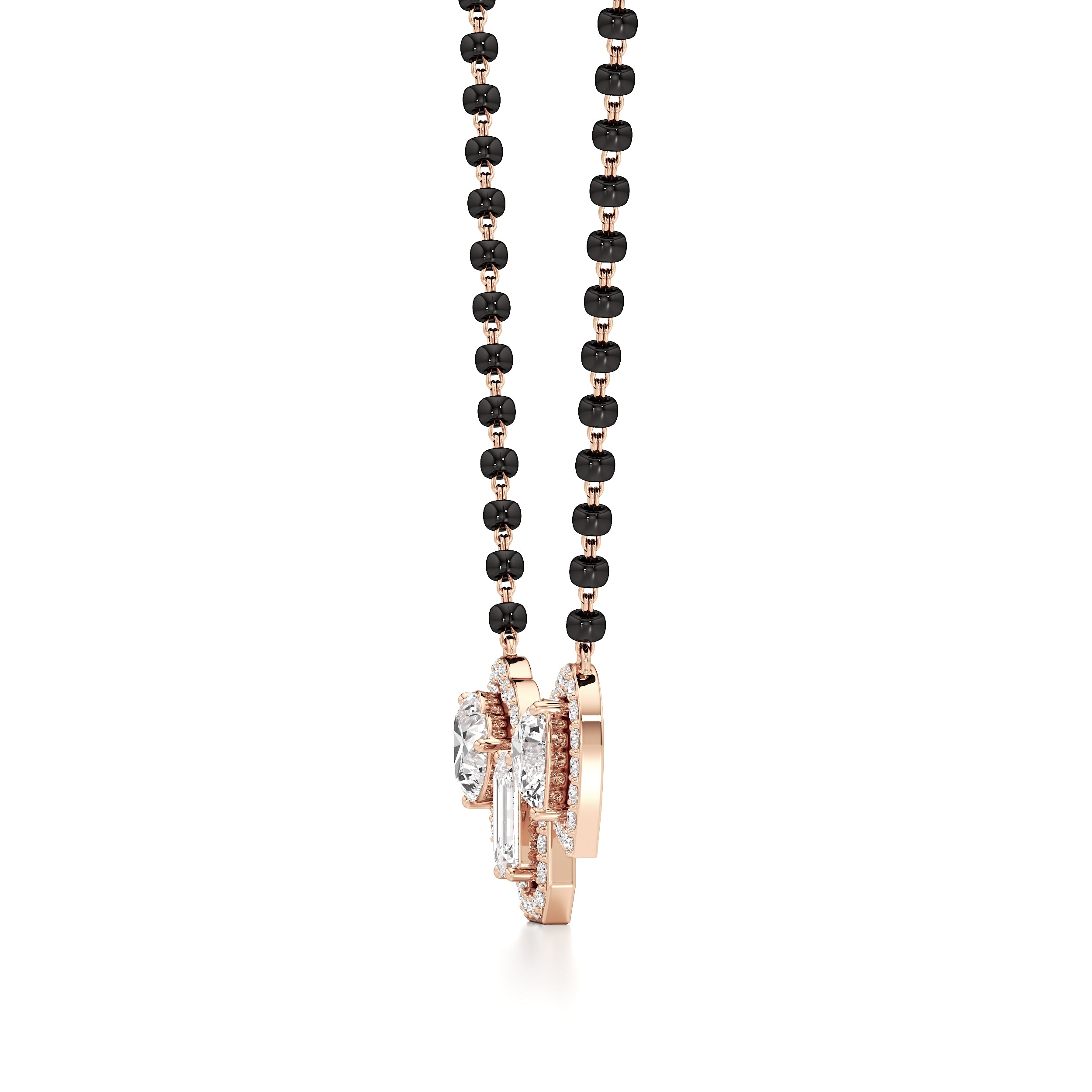Heart & Emerald Trinity Mangalsutra