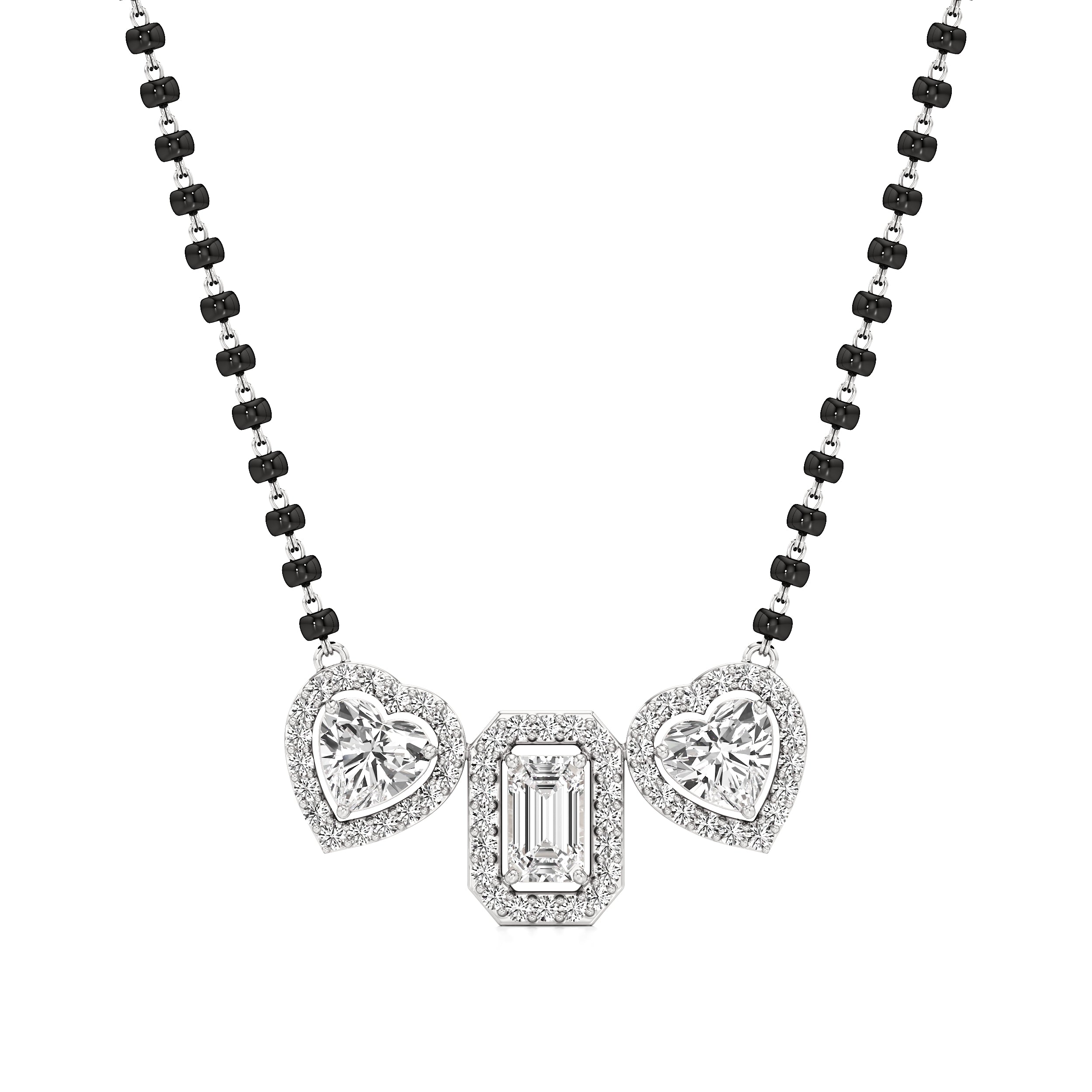 Heart & Emerald Trinity Mangalsutra