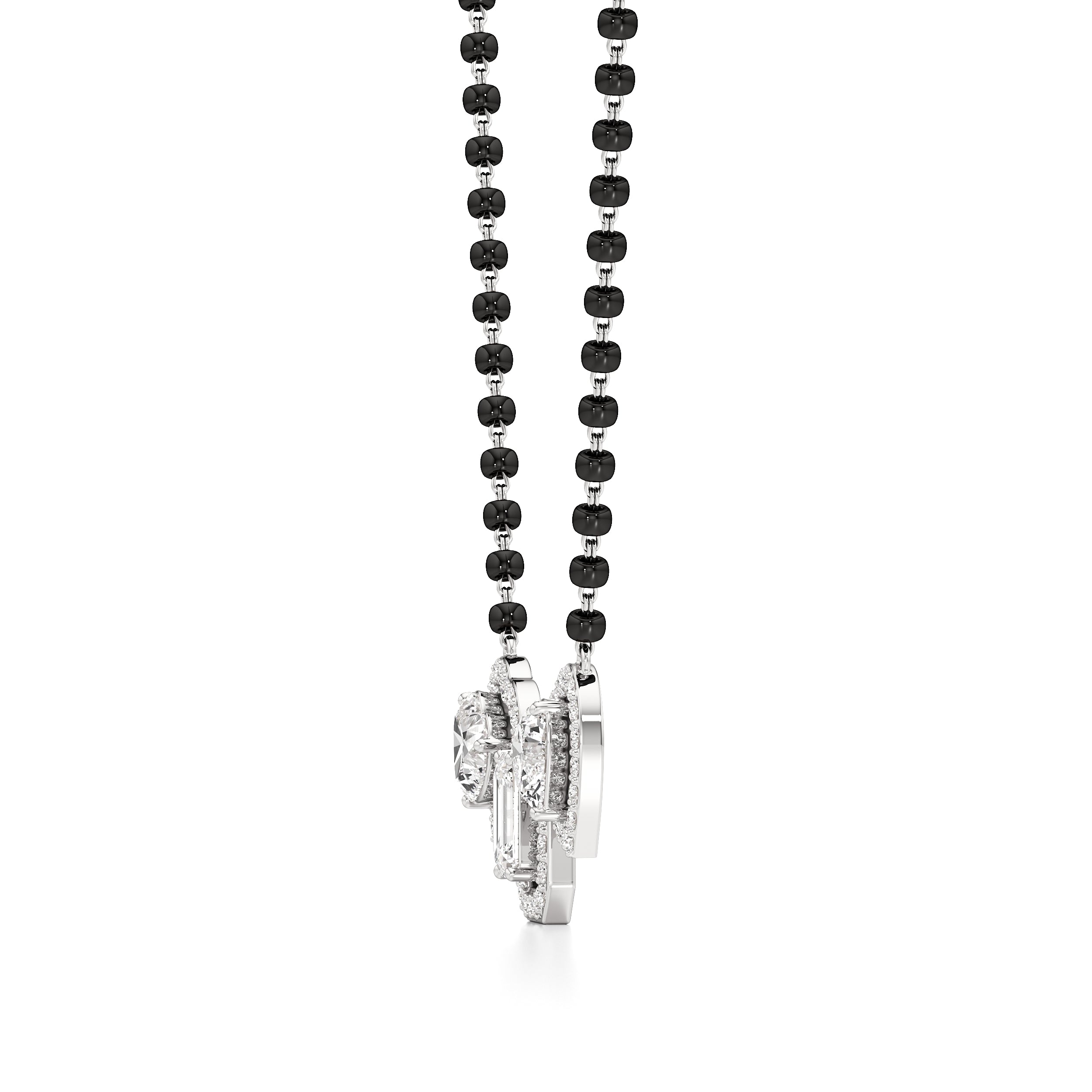 Heart & Emerald Trinity Mangalsutra