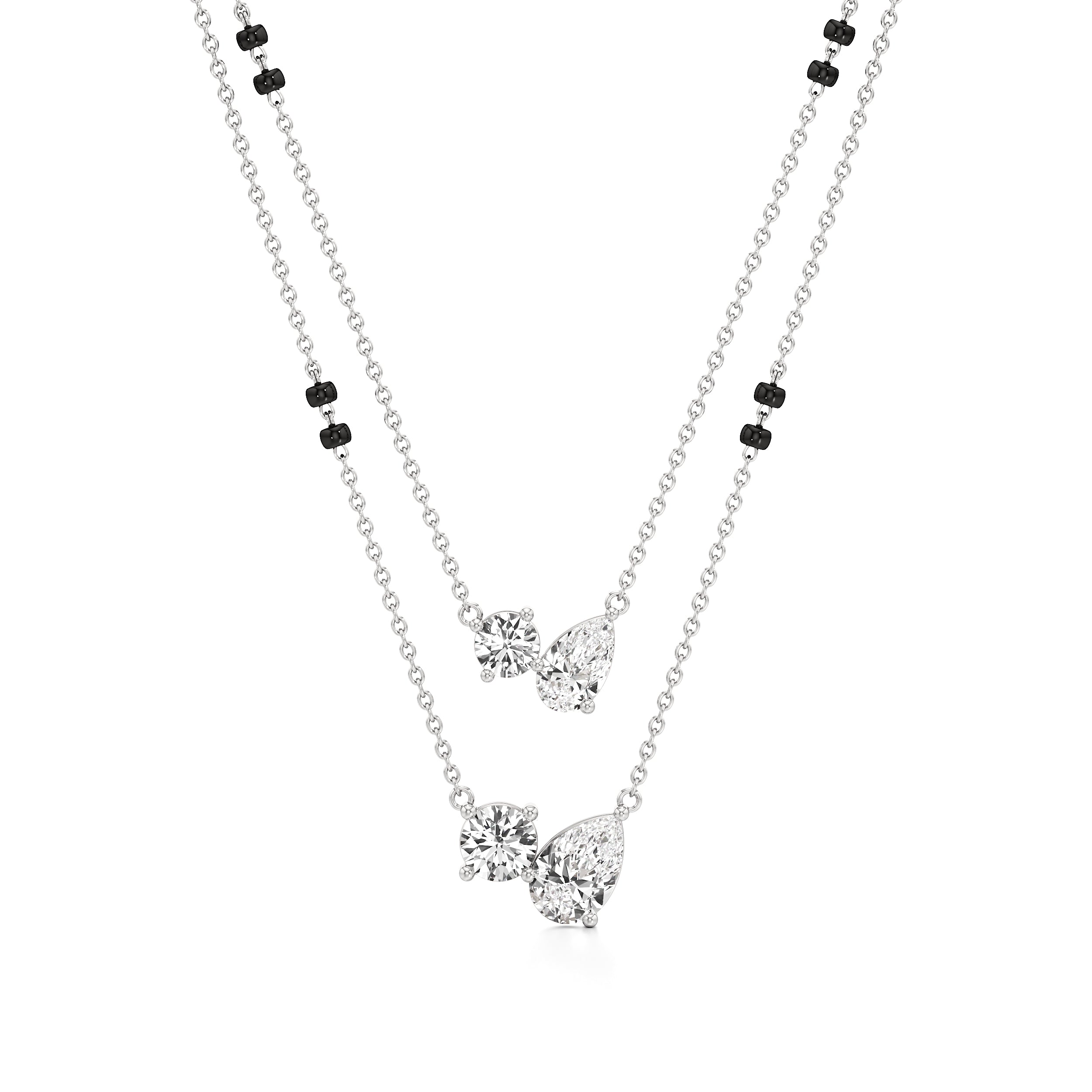 Double Layer Diamond Mangalsutra