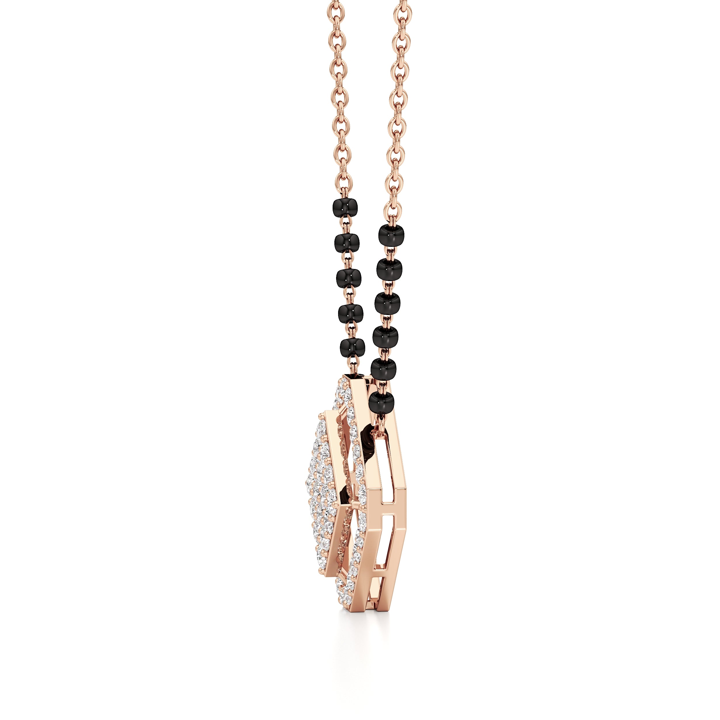 Square Halo Diamond Mangalsutra