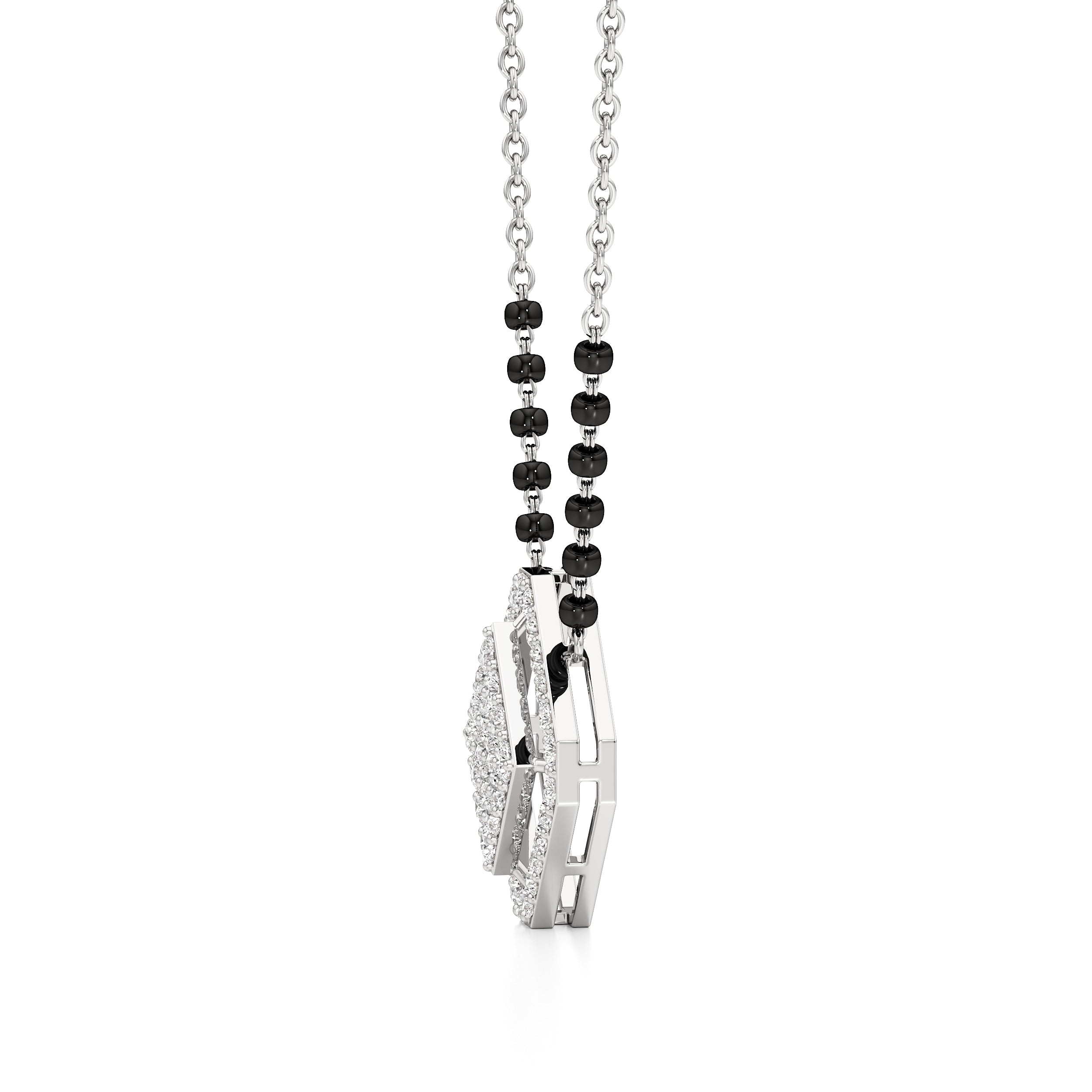 Square Halo Diamond Mangalsutra