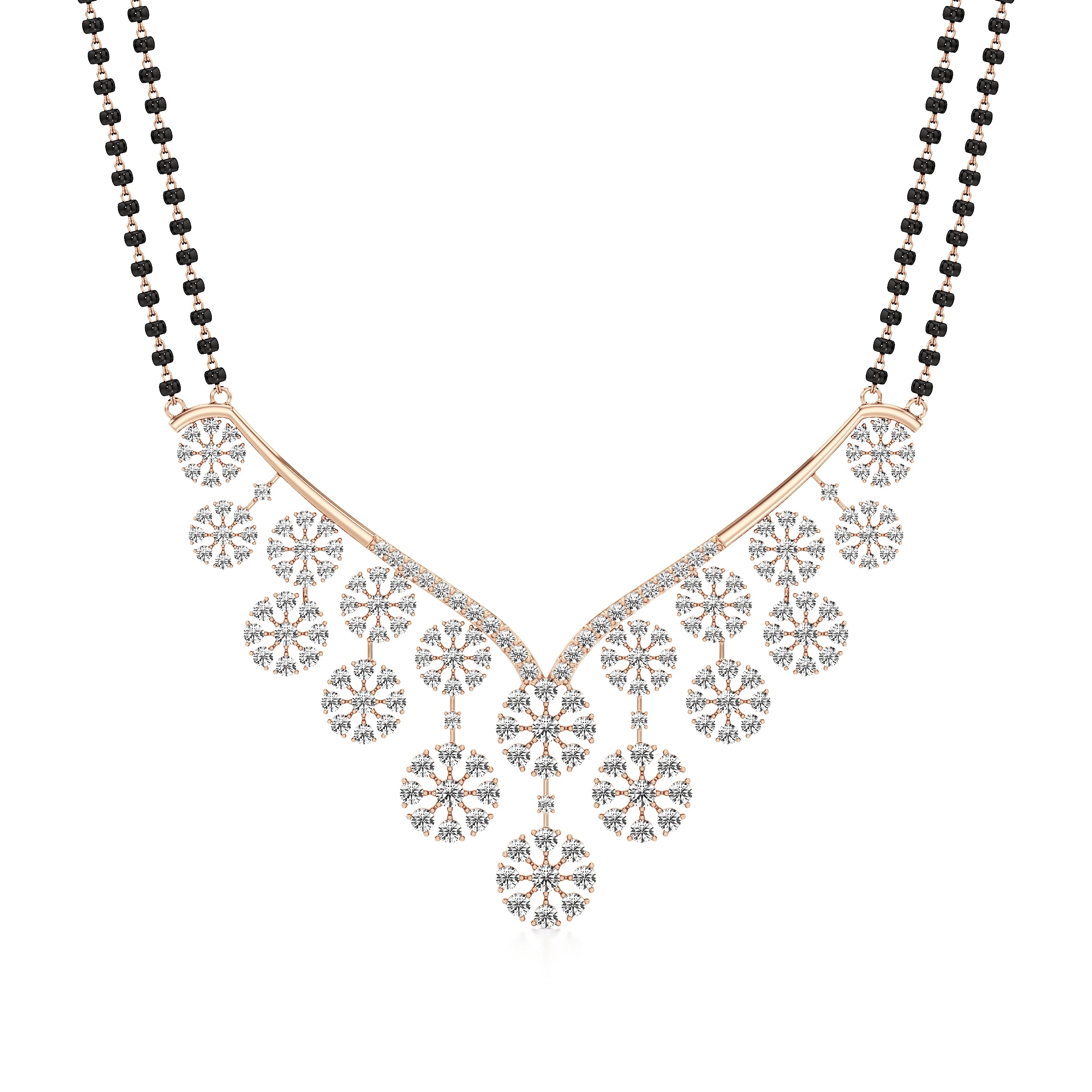 Floral Cluster Diamond Mangalsutra