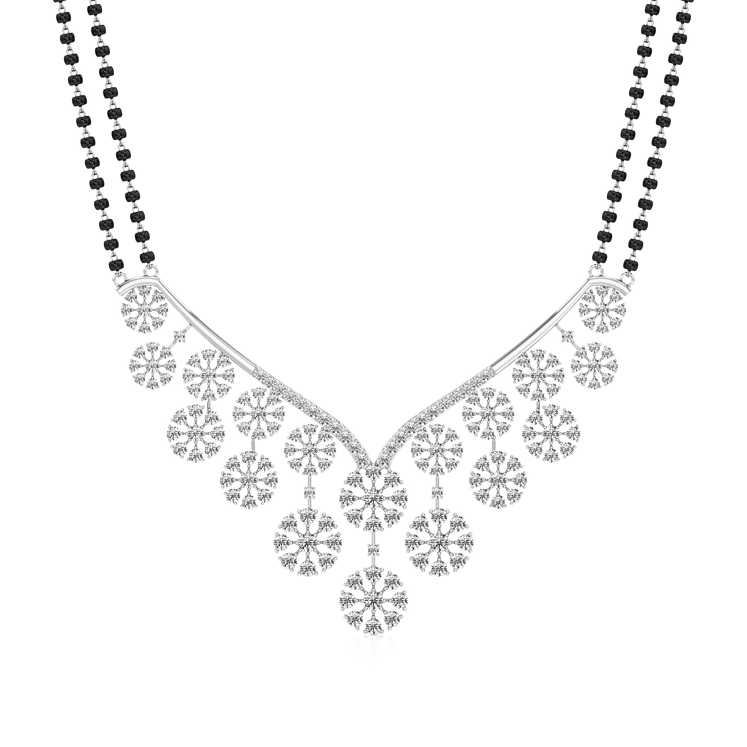 Floral Cluster Diamond Mangalsutra