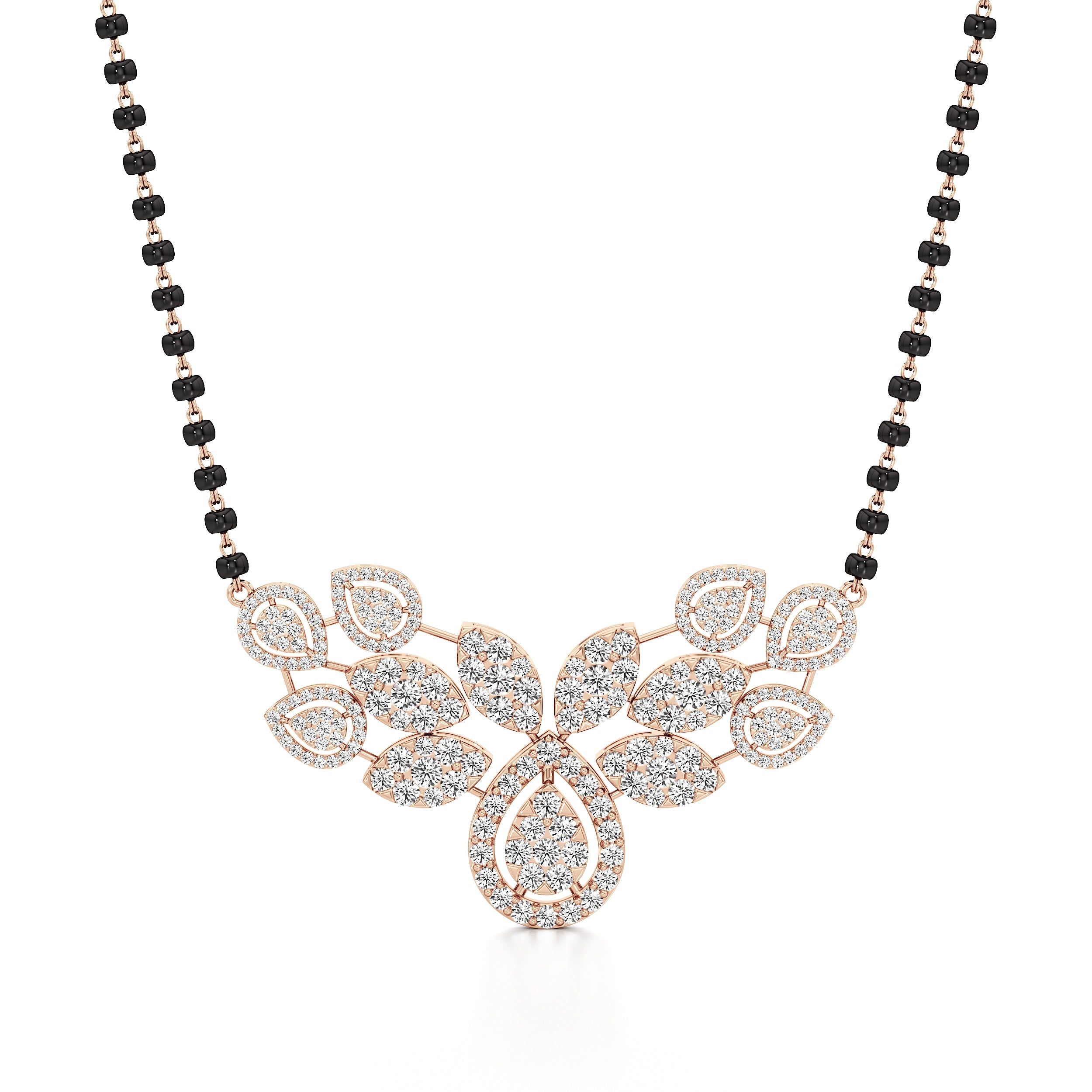 Leaf Cluster Diamond Mangalsutra