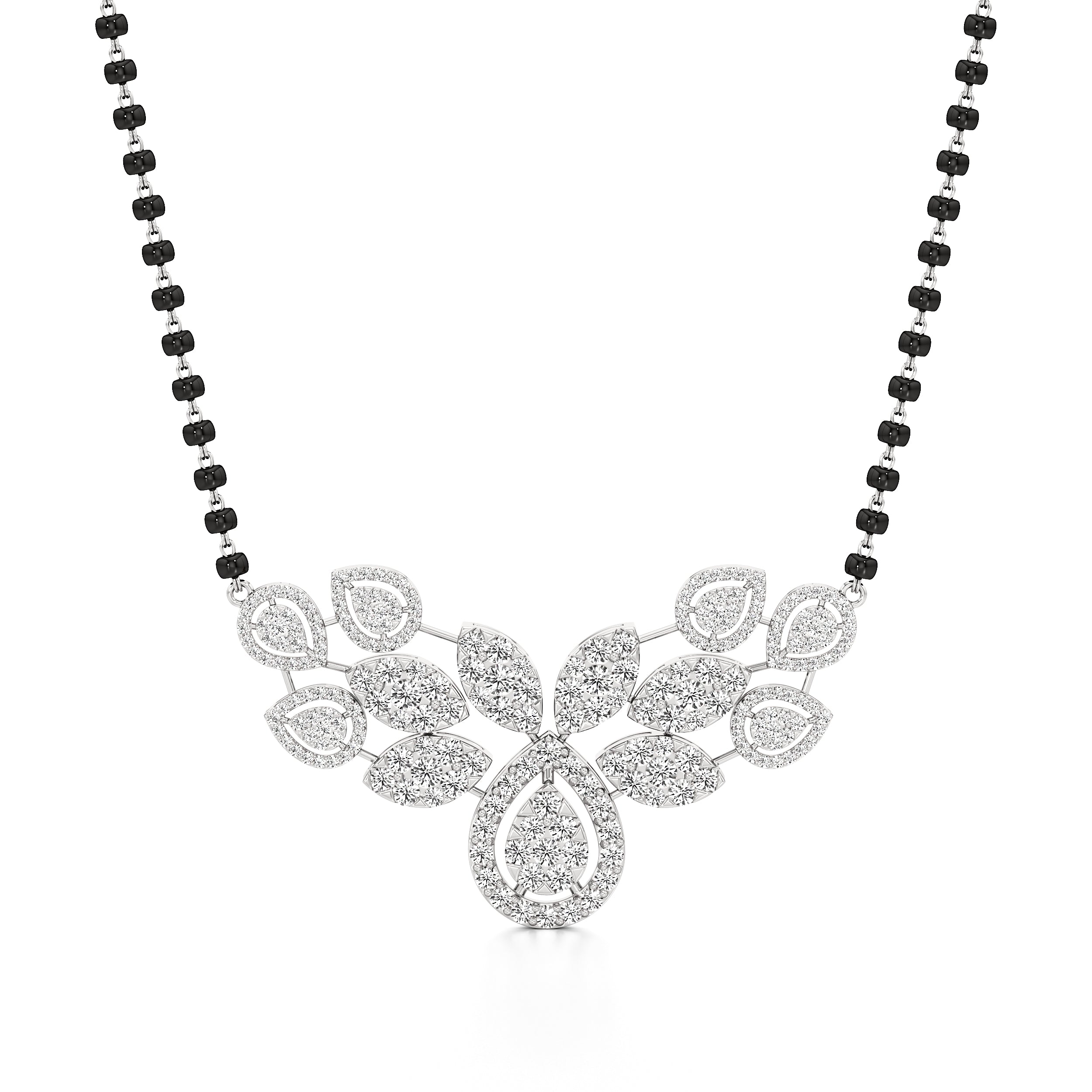 Leaf Cluster Diamond Mangalsutra