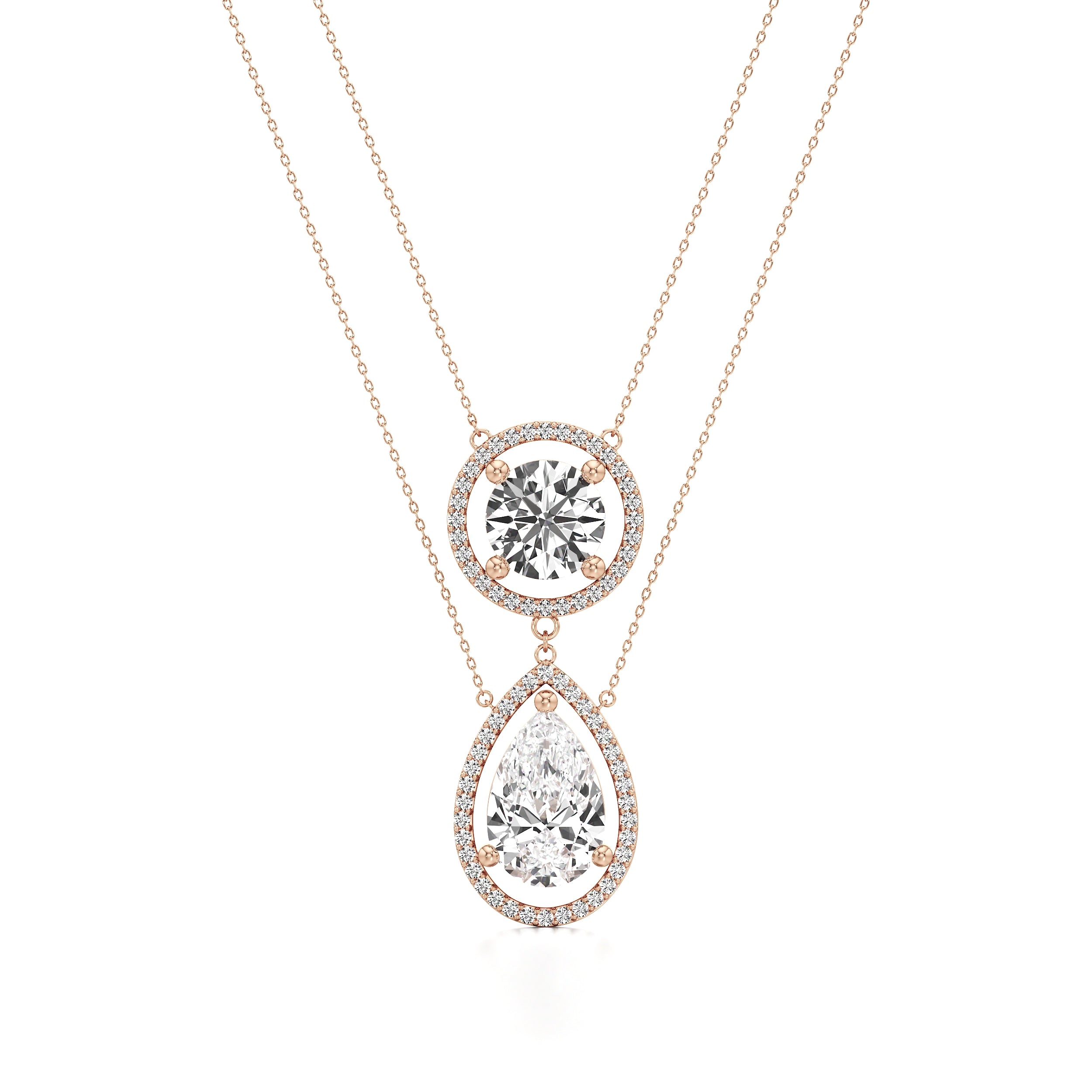 Double Layer Diamond Chain Pendant