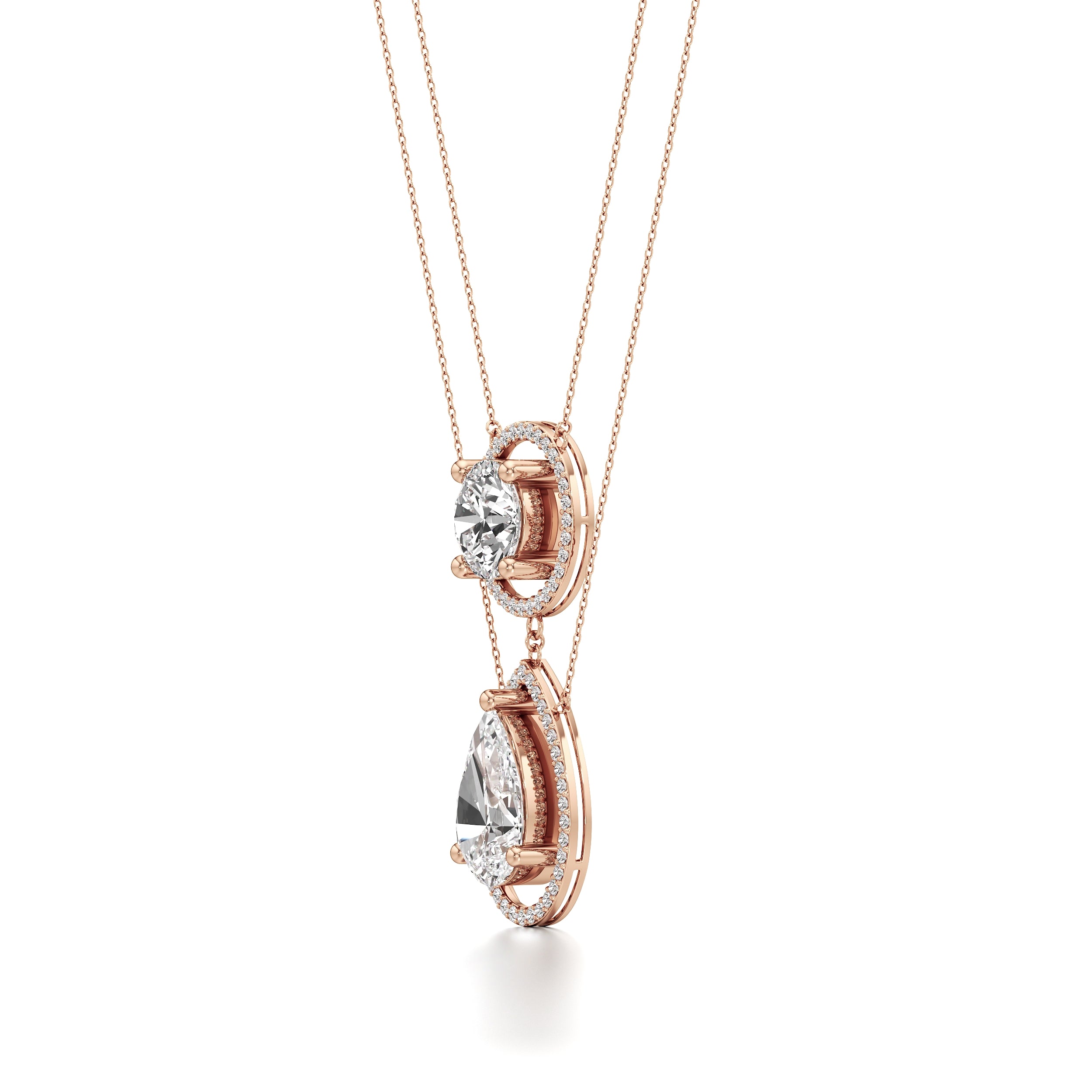 Double Layer Diamond Chain Pendant