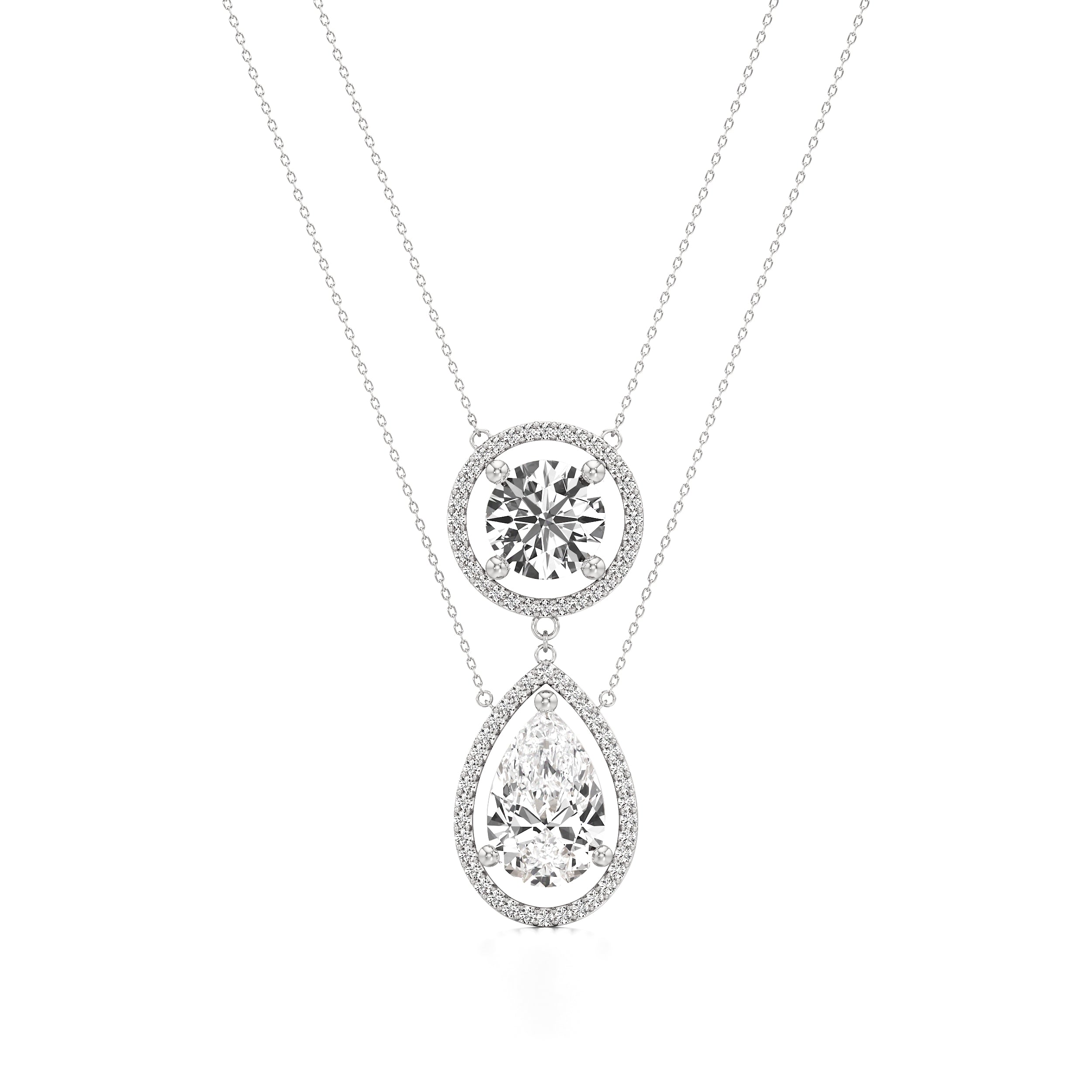 Double Layer Diamond Chain Pendant