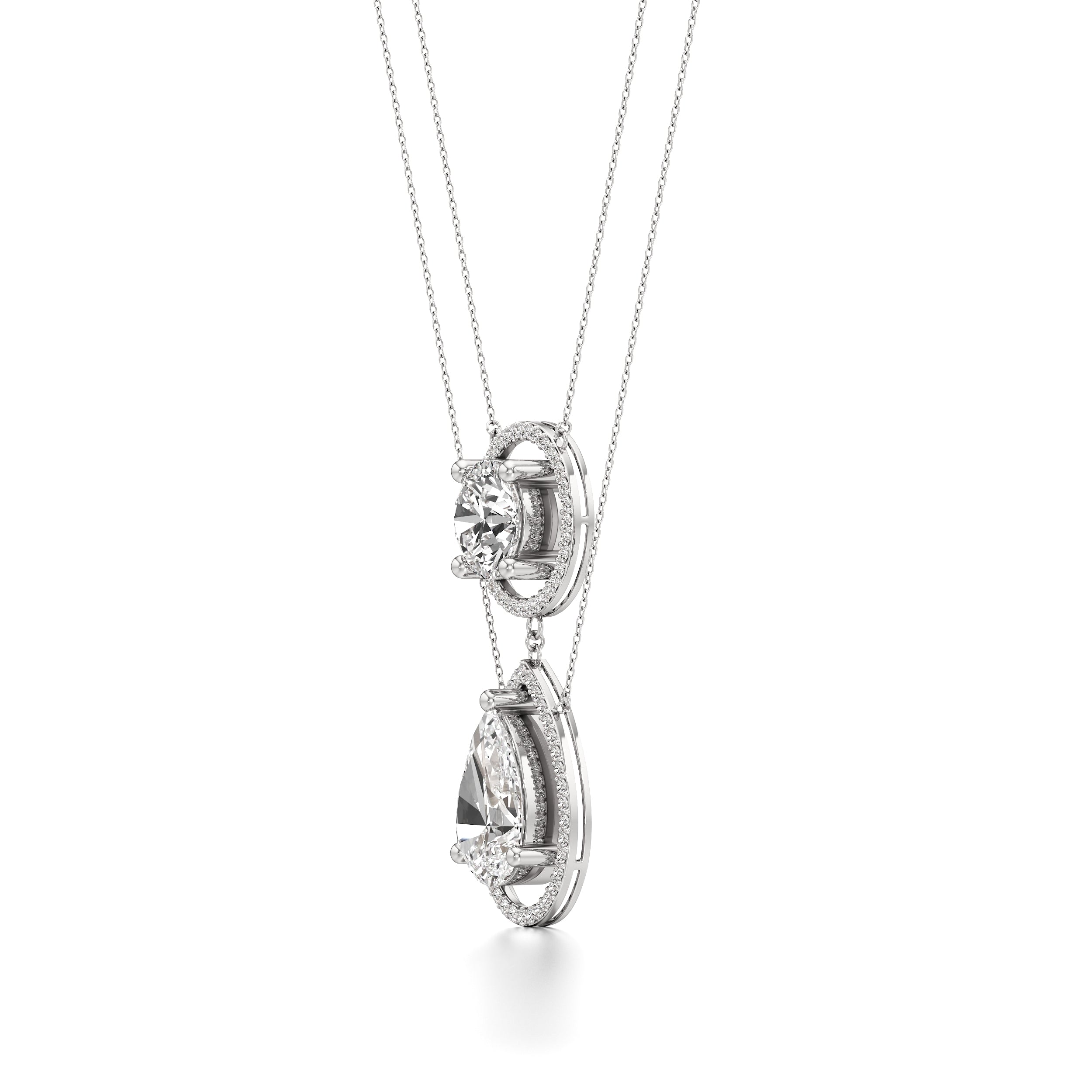 Double Layer Diamond Chain Pendant