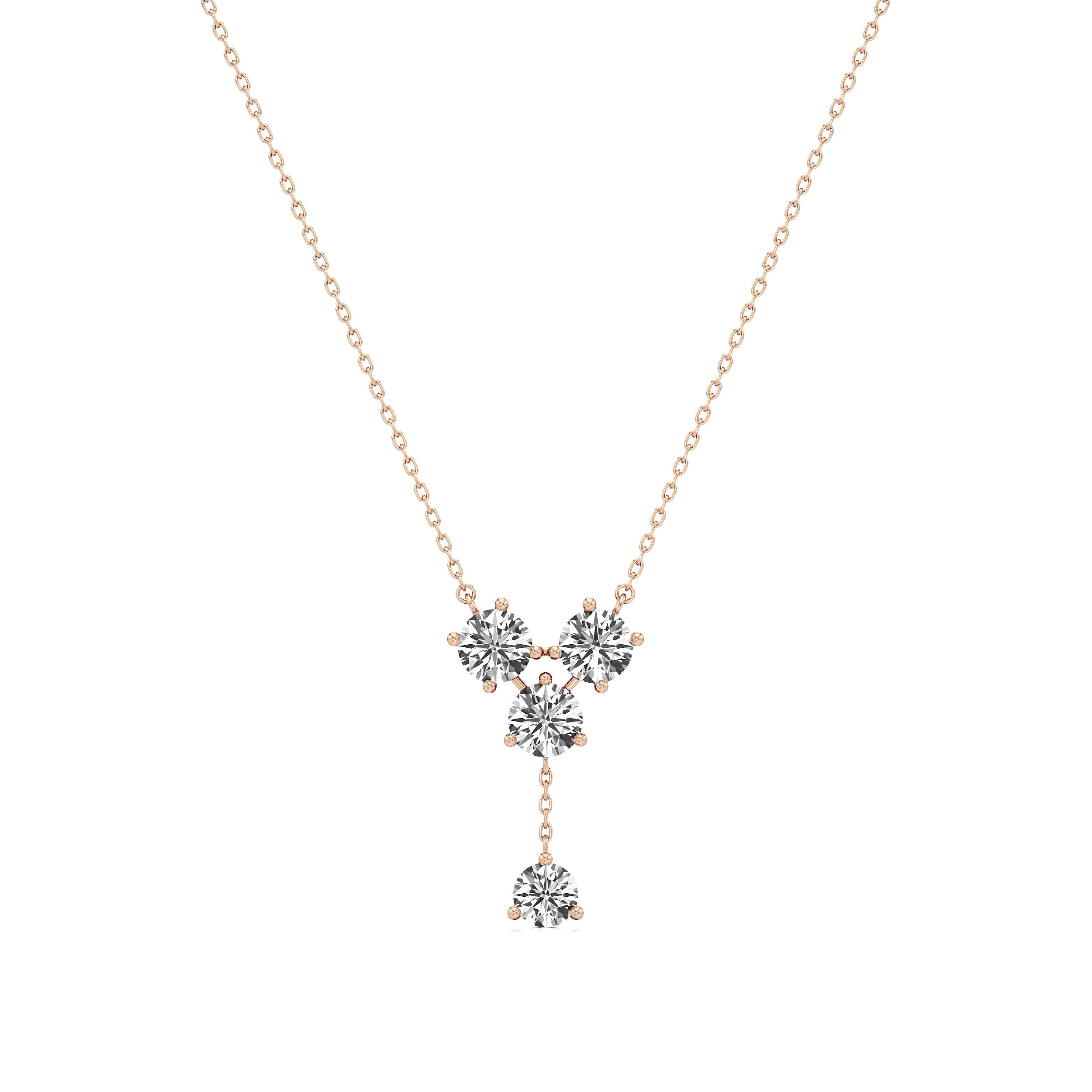 Round Cluster Diamond Chain Pendant