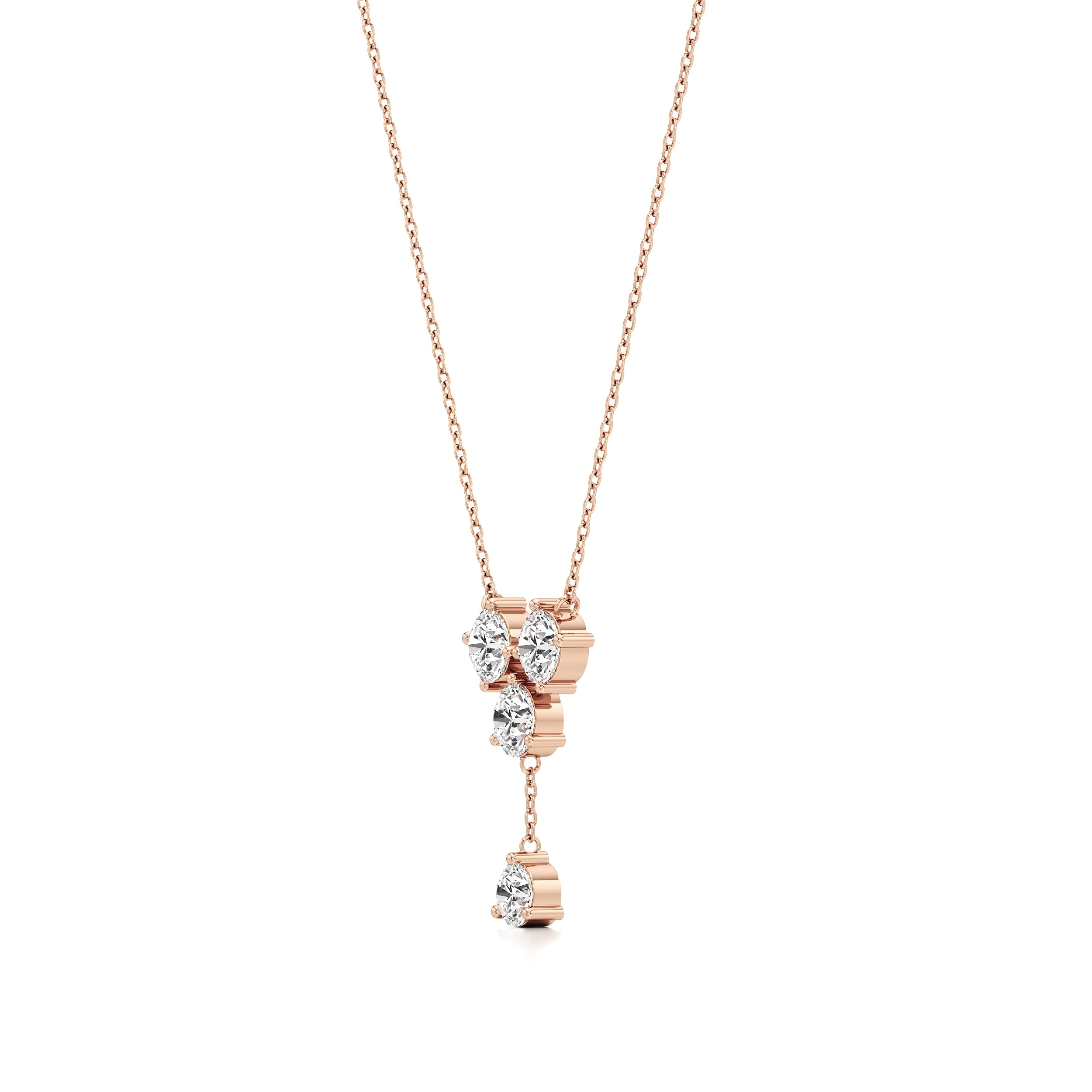 Round Cluster Diamond Chain Pendant