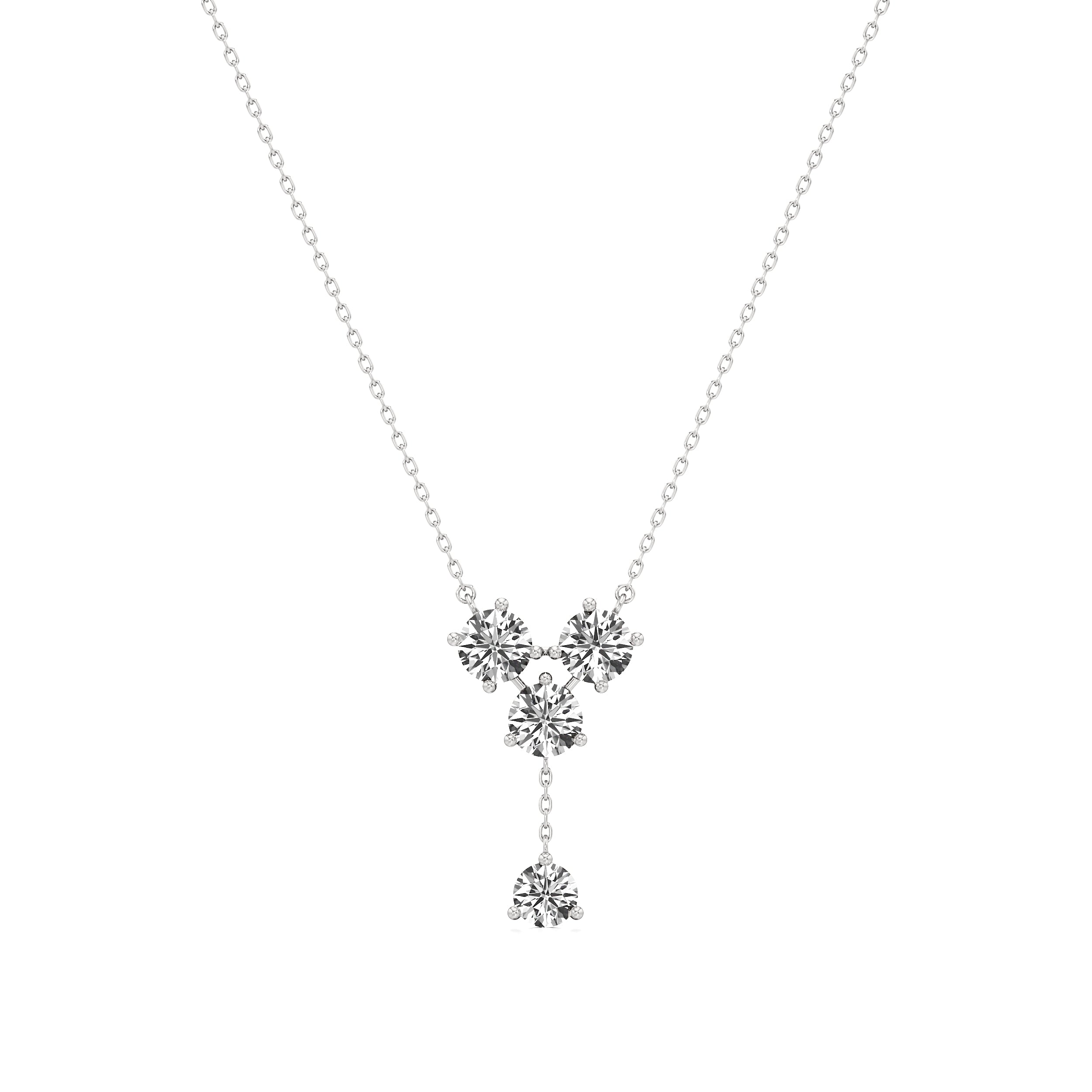 Round Cluster Diamond Chain Pendant