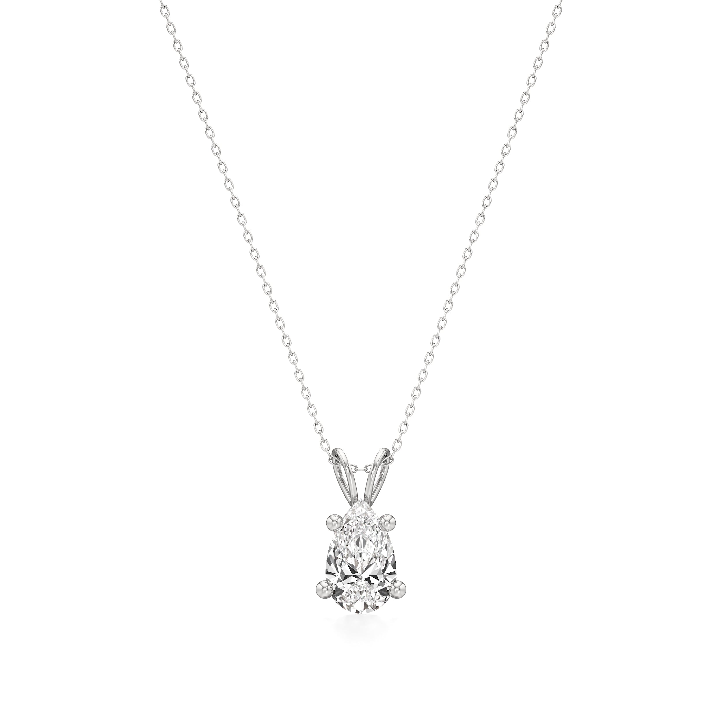 Pear Solitaire Pendant