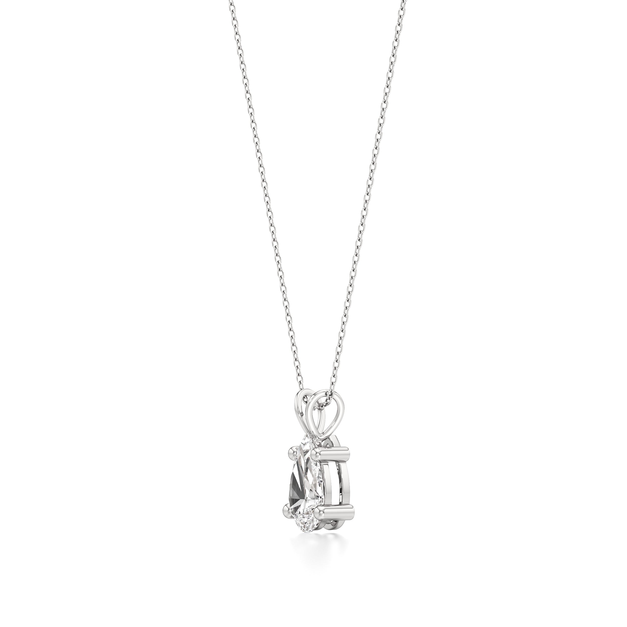 Pear Solitaire Pendant