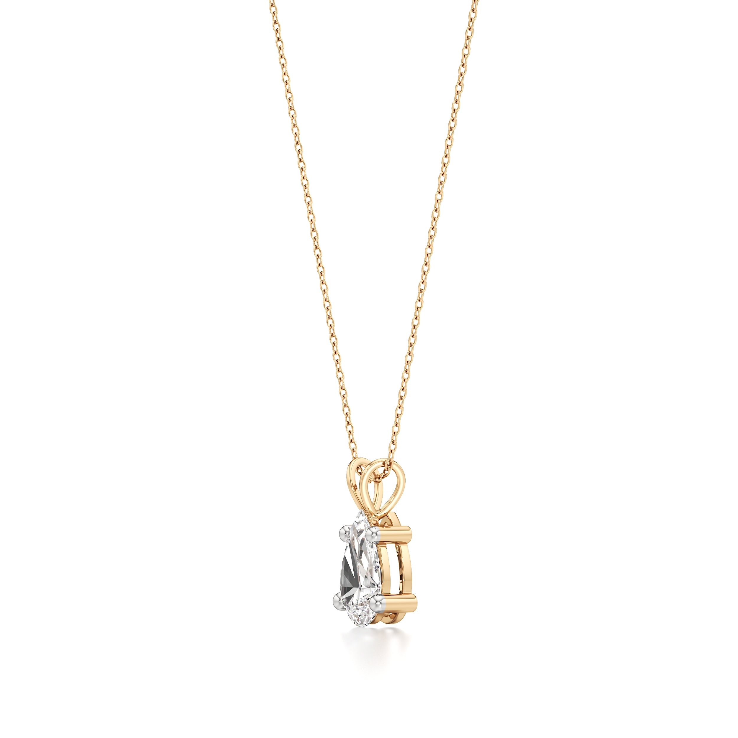Pear Solitaire Pendant