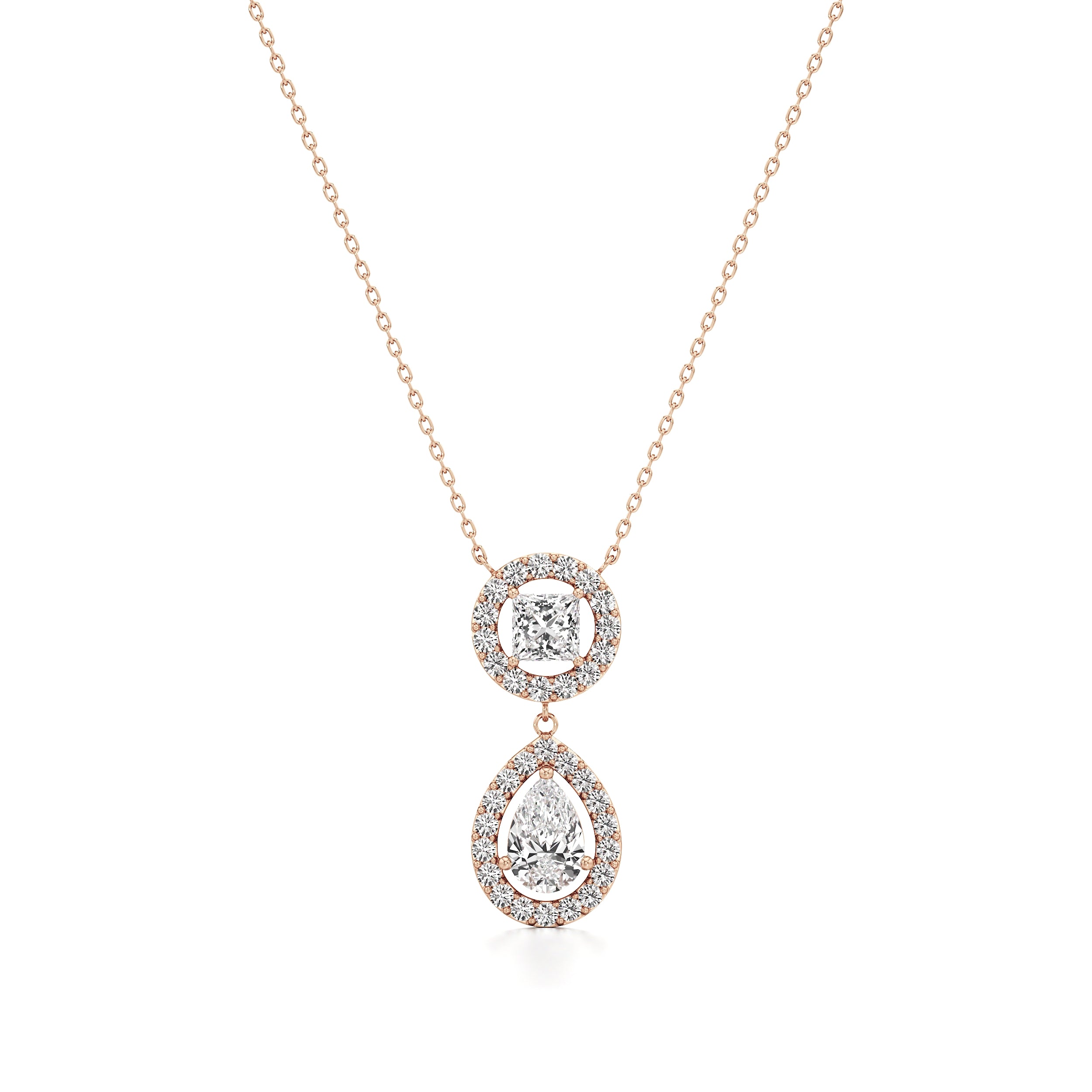 Princess & Pear Drop Chain Pendant
