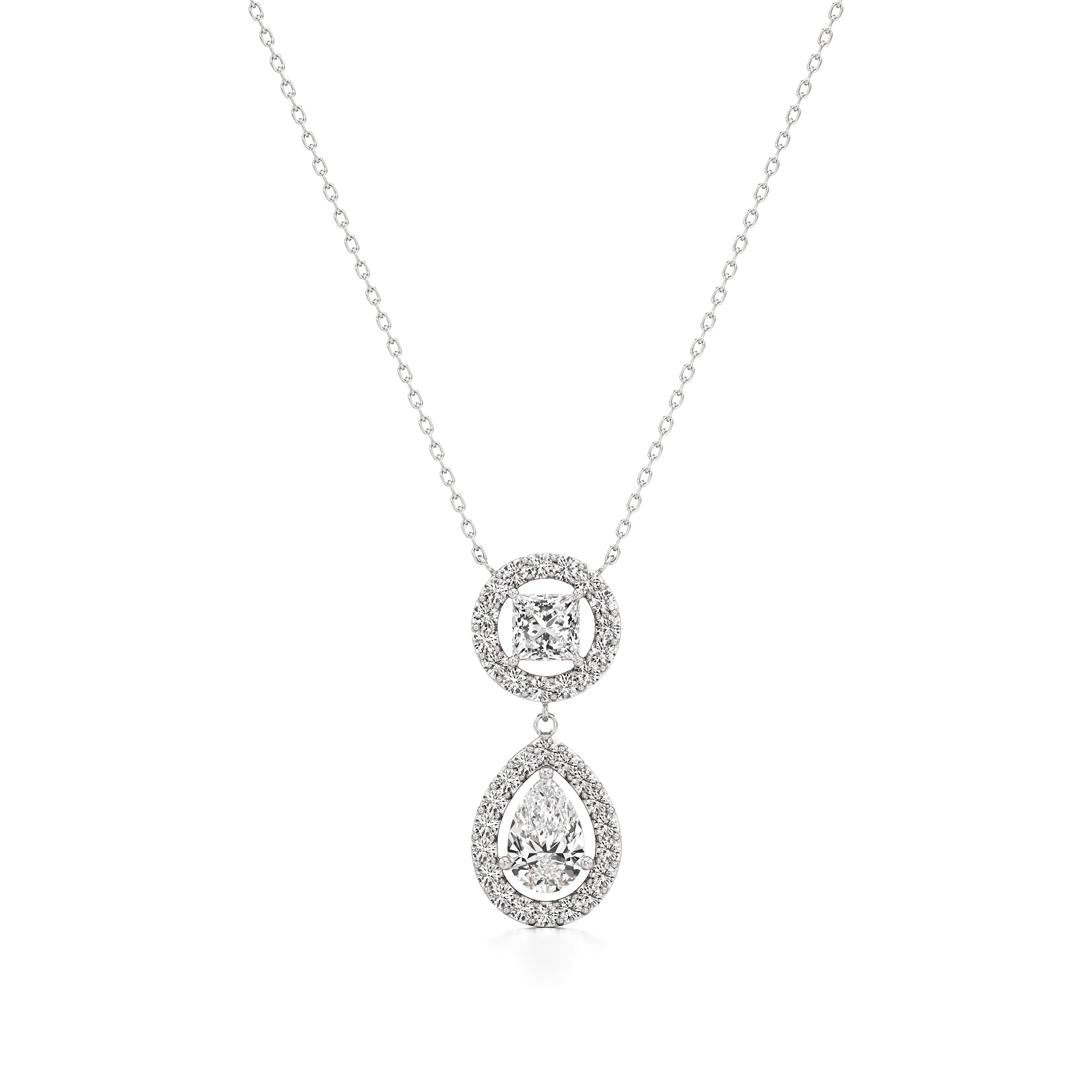 Princess & Pear Drop Chain Pendant