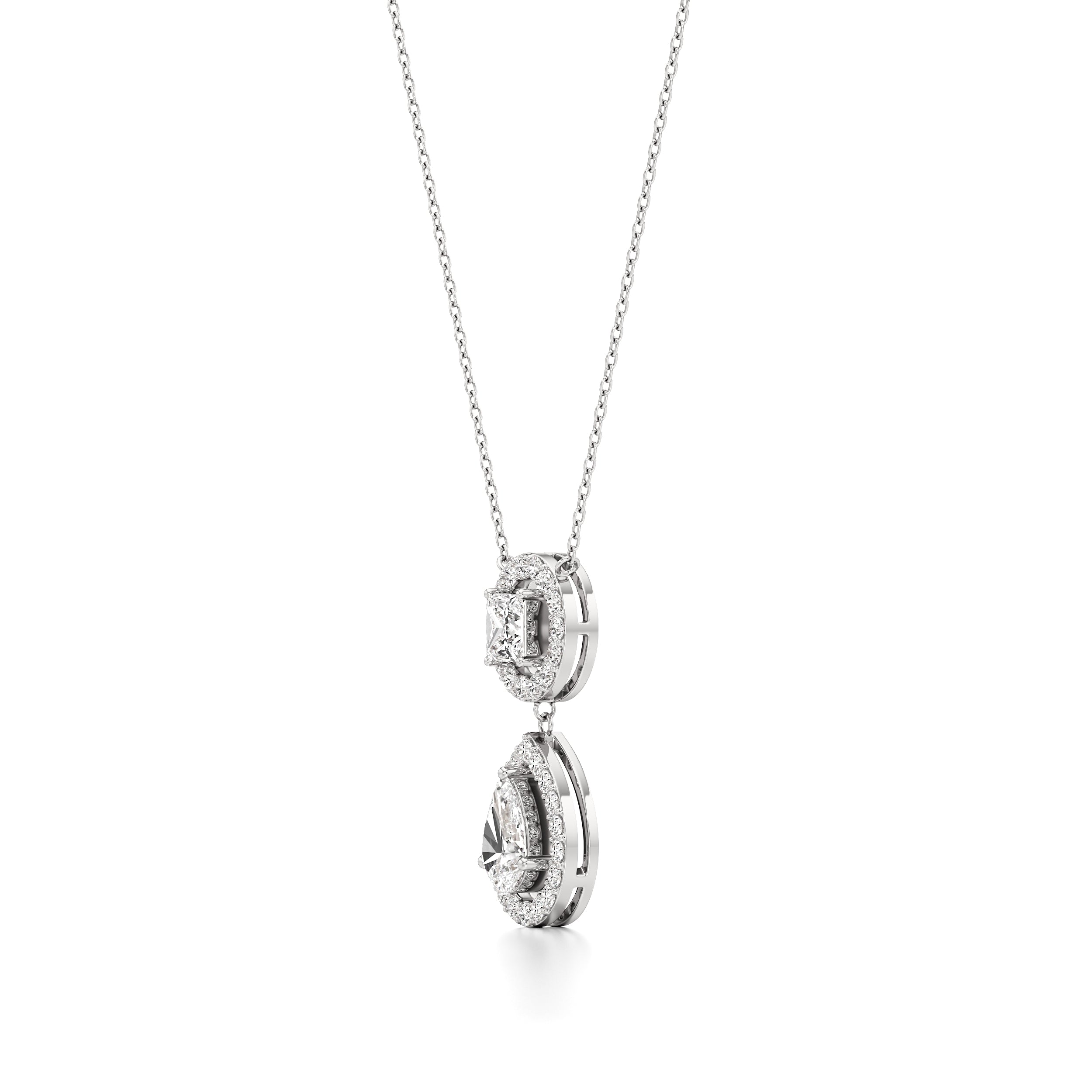 Princess & Pear Drop Chain Pendant