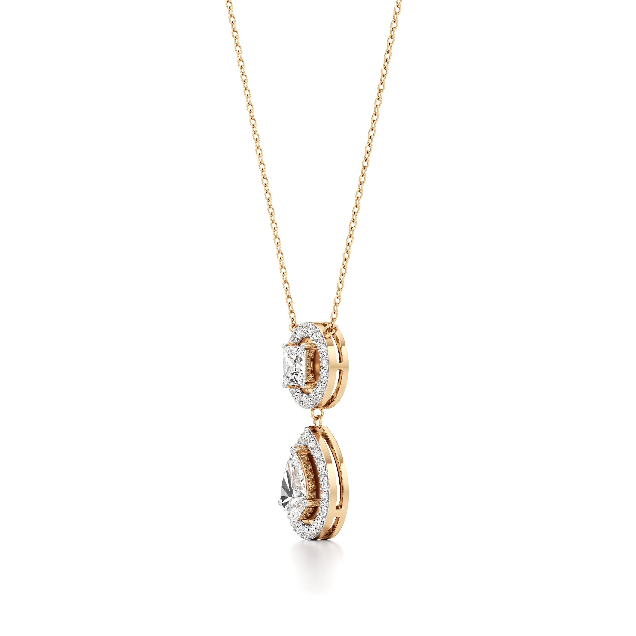 Princess & Pear Drop Chain Pendant