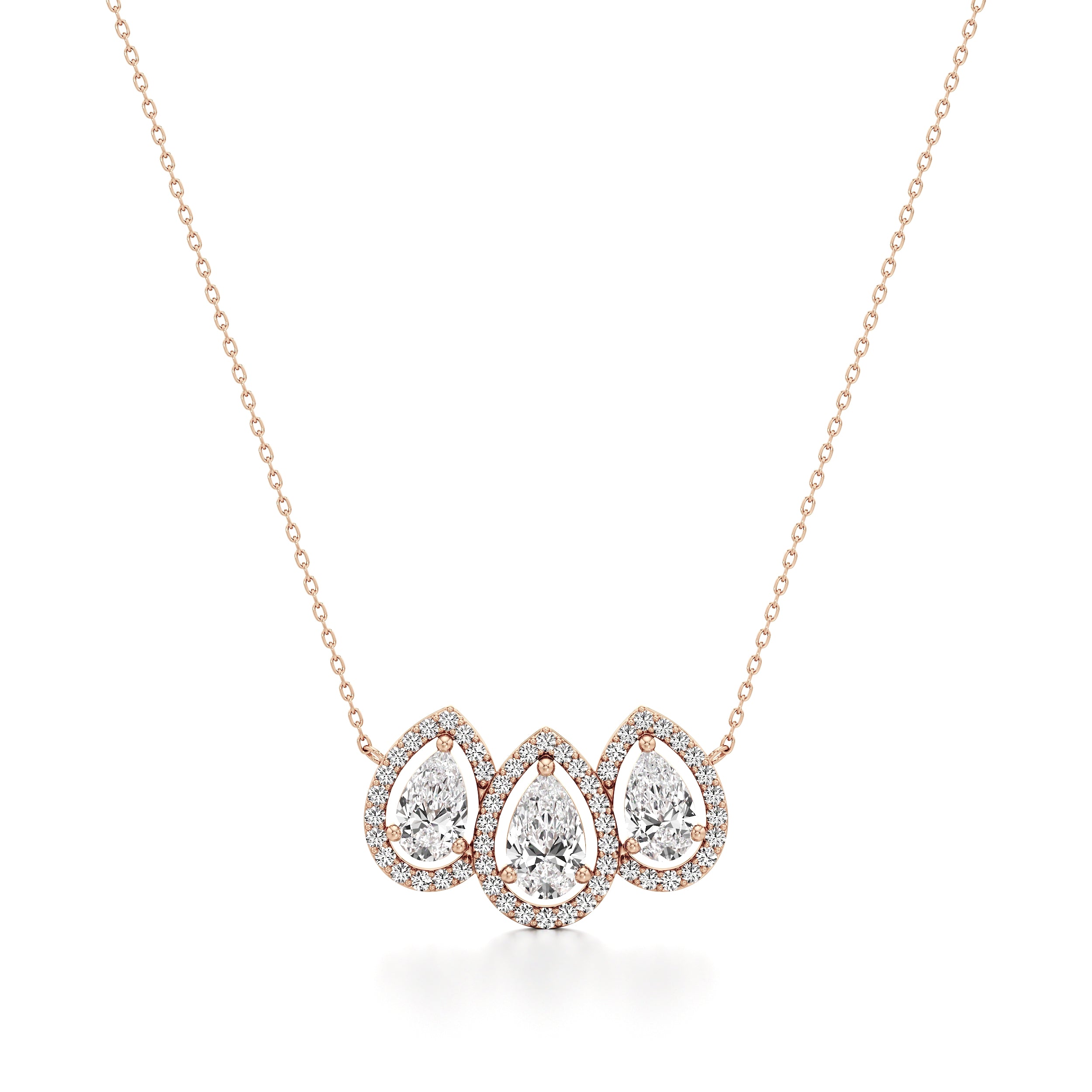 Trinity Pear Diamond Chain Pendant
