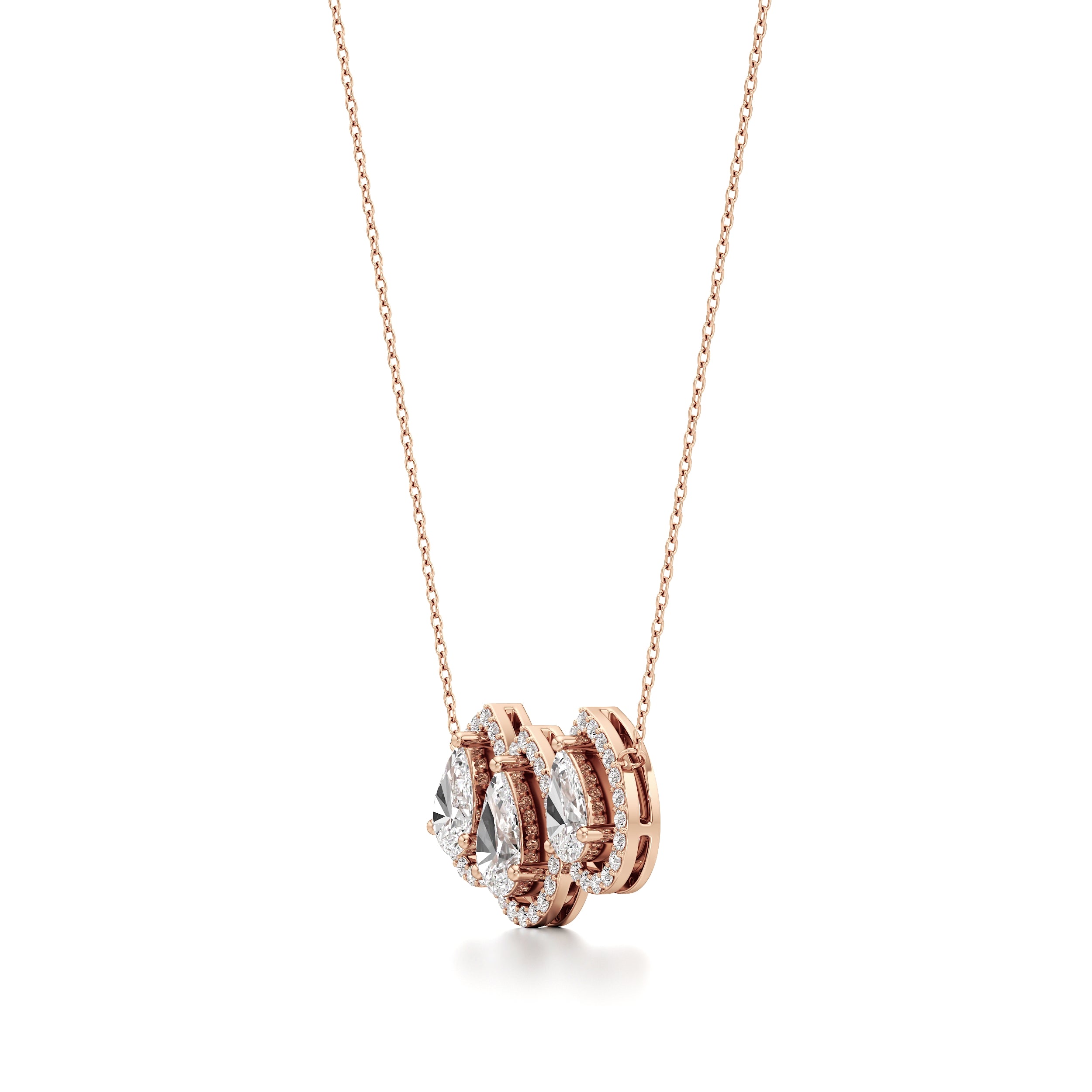 Trinity Pear Diamond Chain Pendant