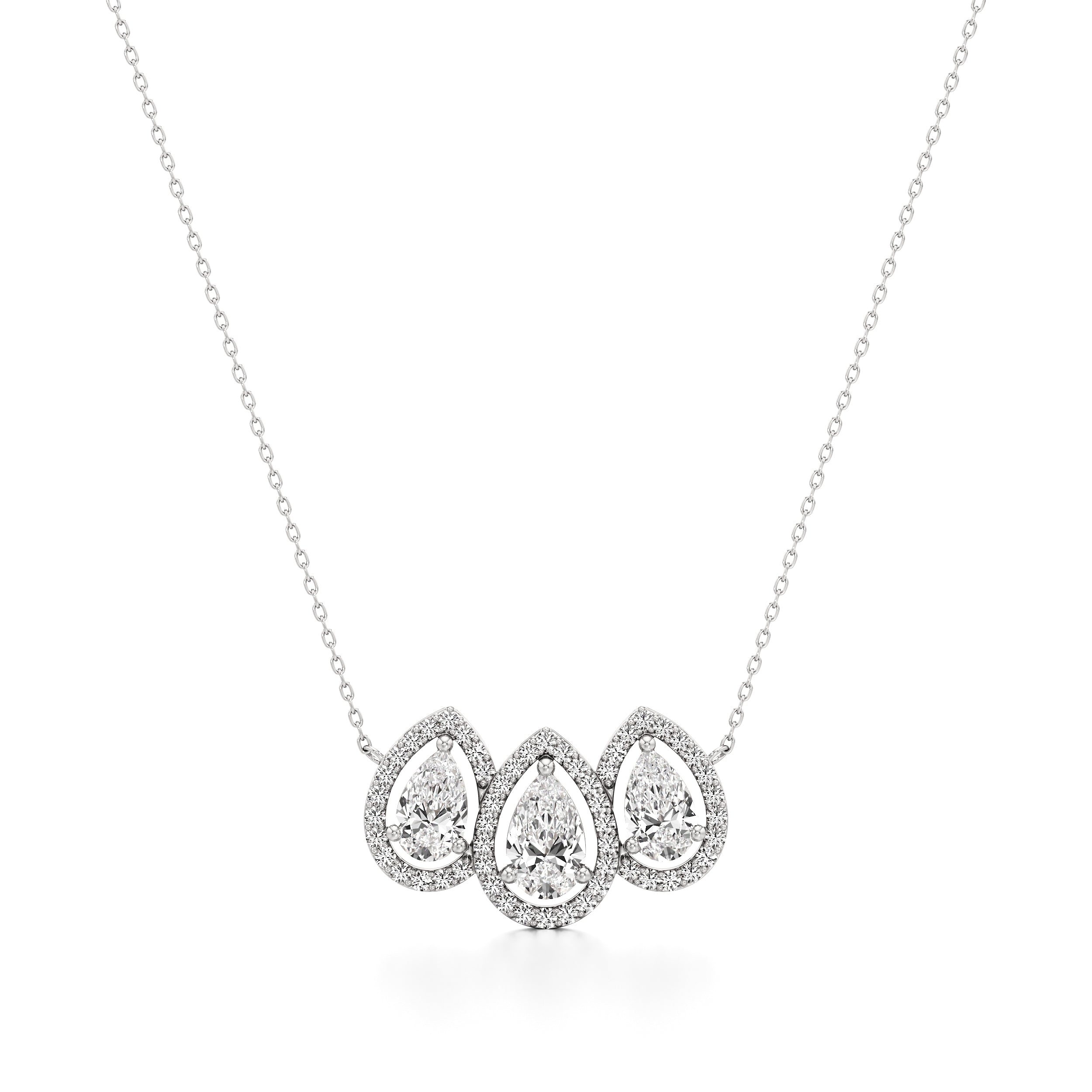 Trinity Pear Diamond Chain Pendant